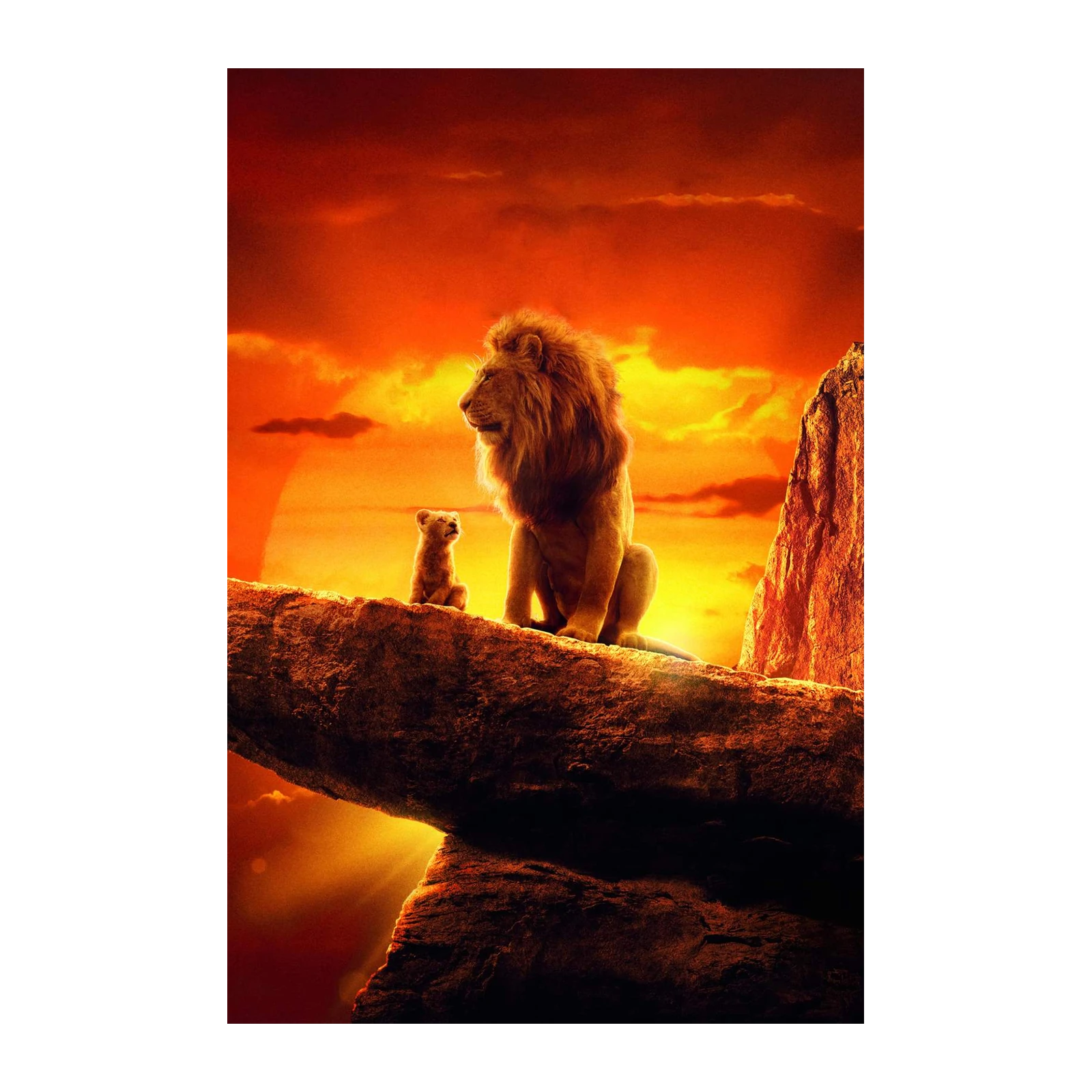 Majestic Lion & Cub Sunset Wall Art