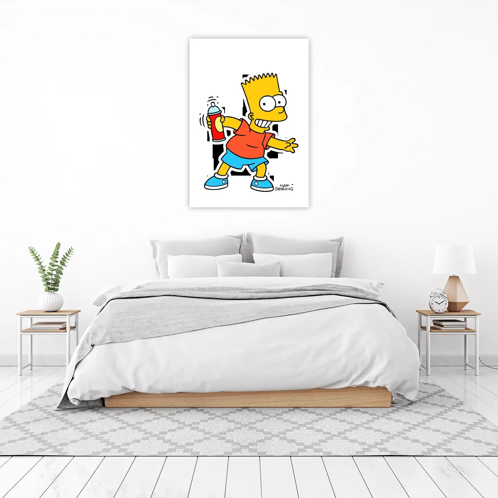 Iconic Bart Simpson Spray Paint Wall Art