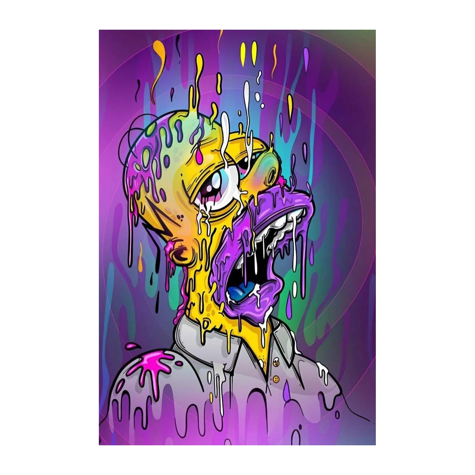 Psychedelic Drip Homer Wall Art