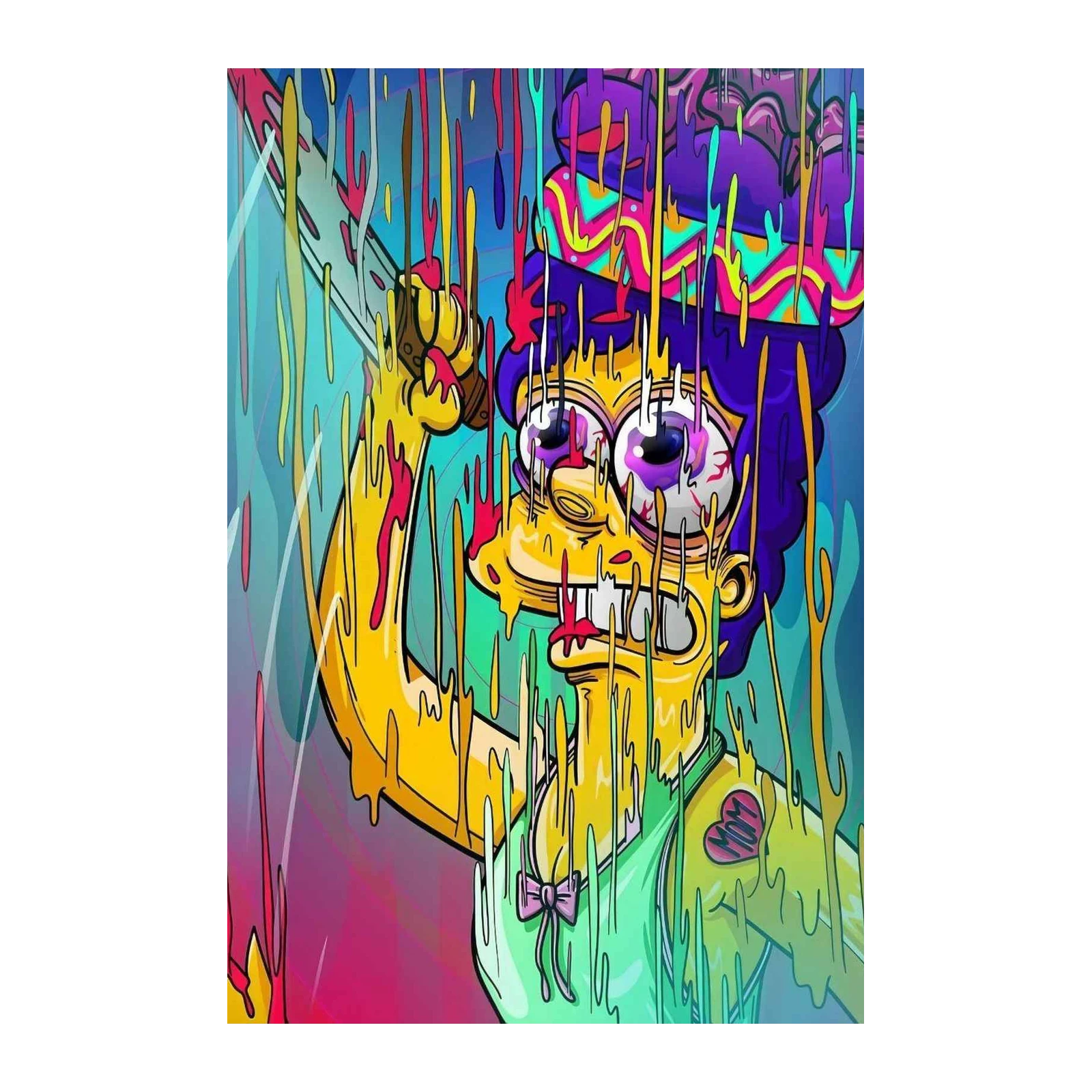 Psychedelic Melting Character Wall Art
