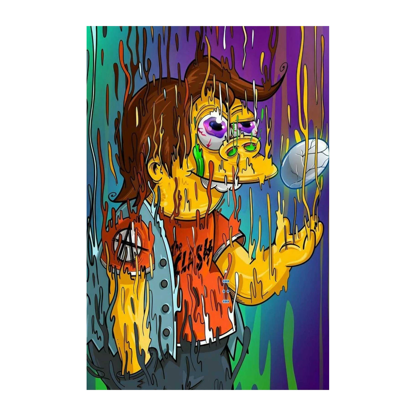 Psychedelic Character Melting Wall Art