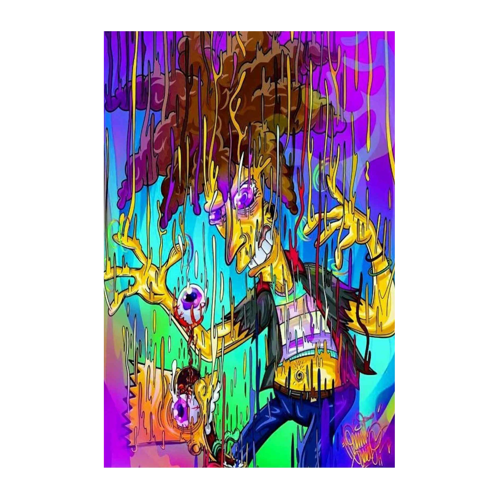Trippy Cartoon Character Wall Art