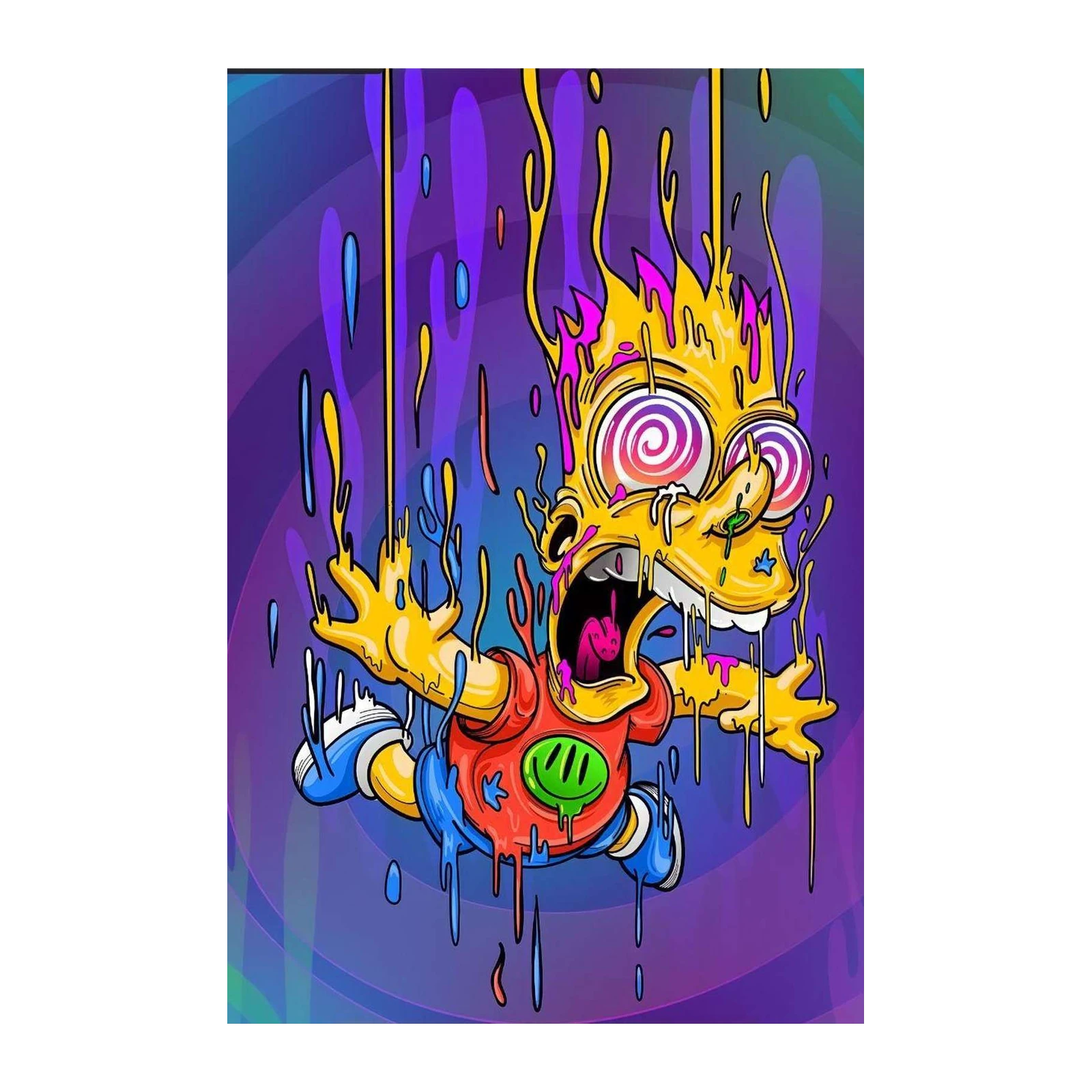 Psychedelic Melting Bart Simpson Wall Art