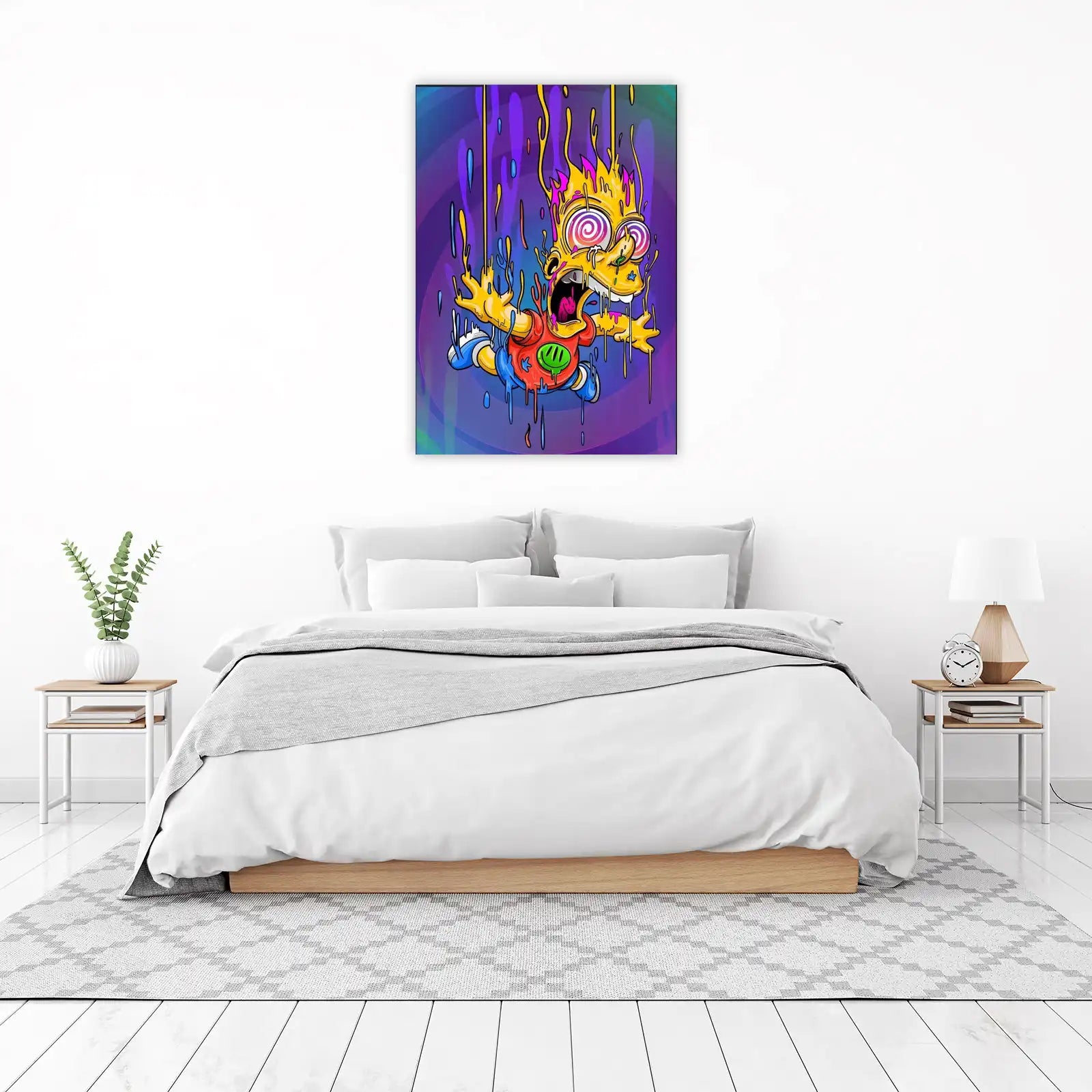 Psychedelic Melting Bart Simpson Wall Art