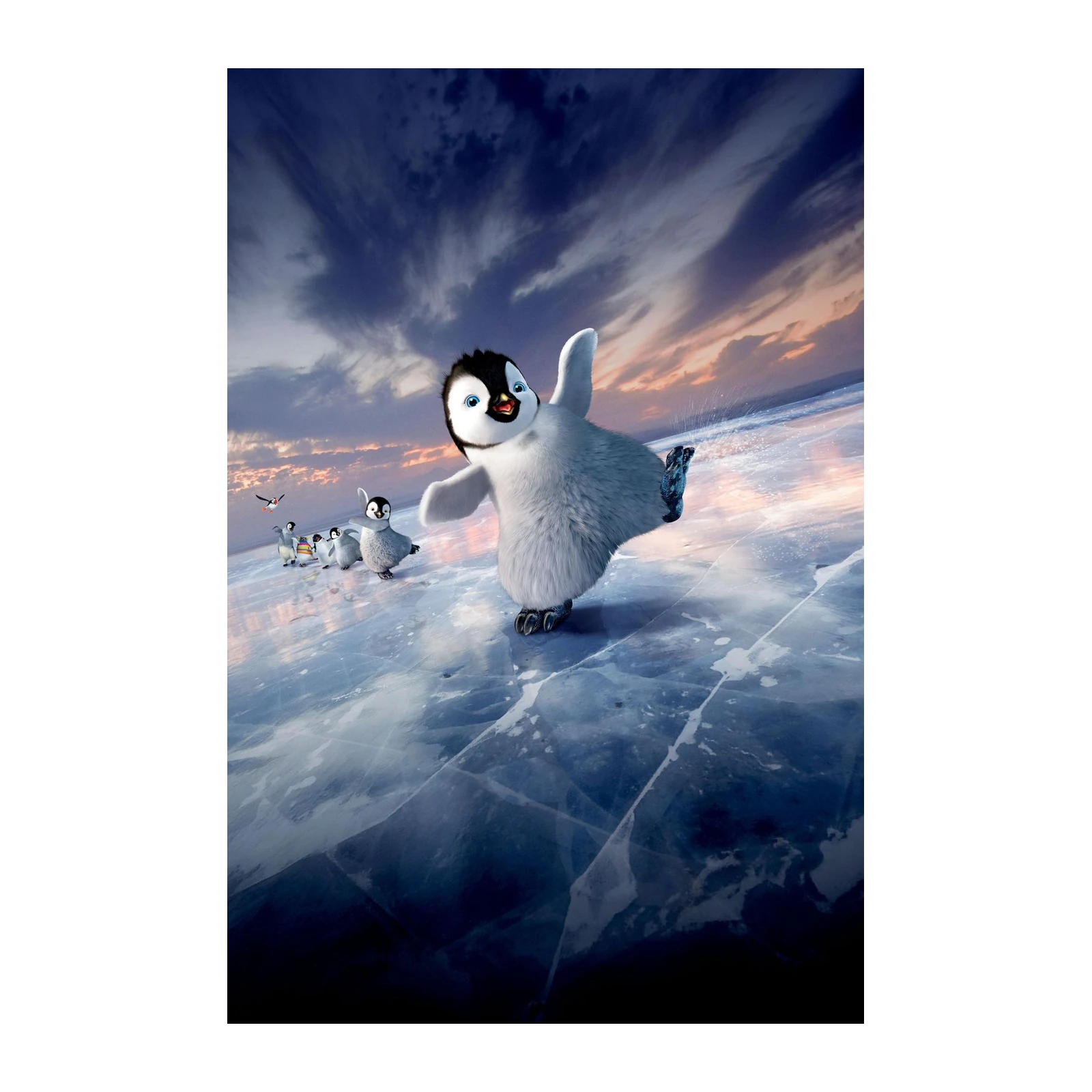 Happy Feet Penguin Ice Skating Wall Art