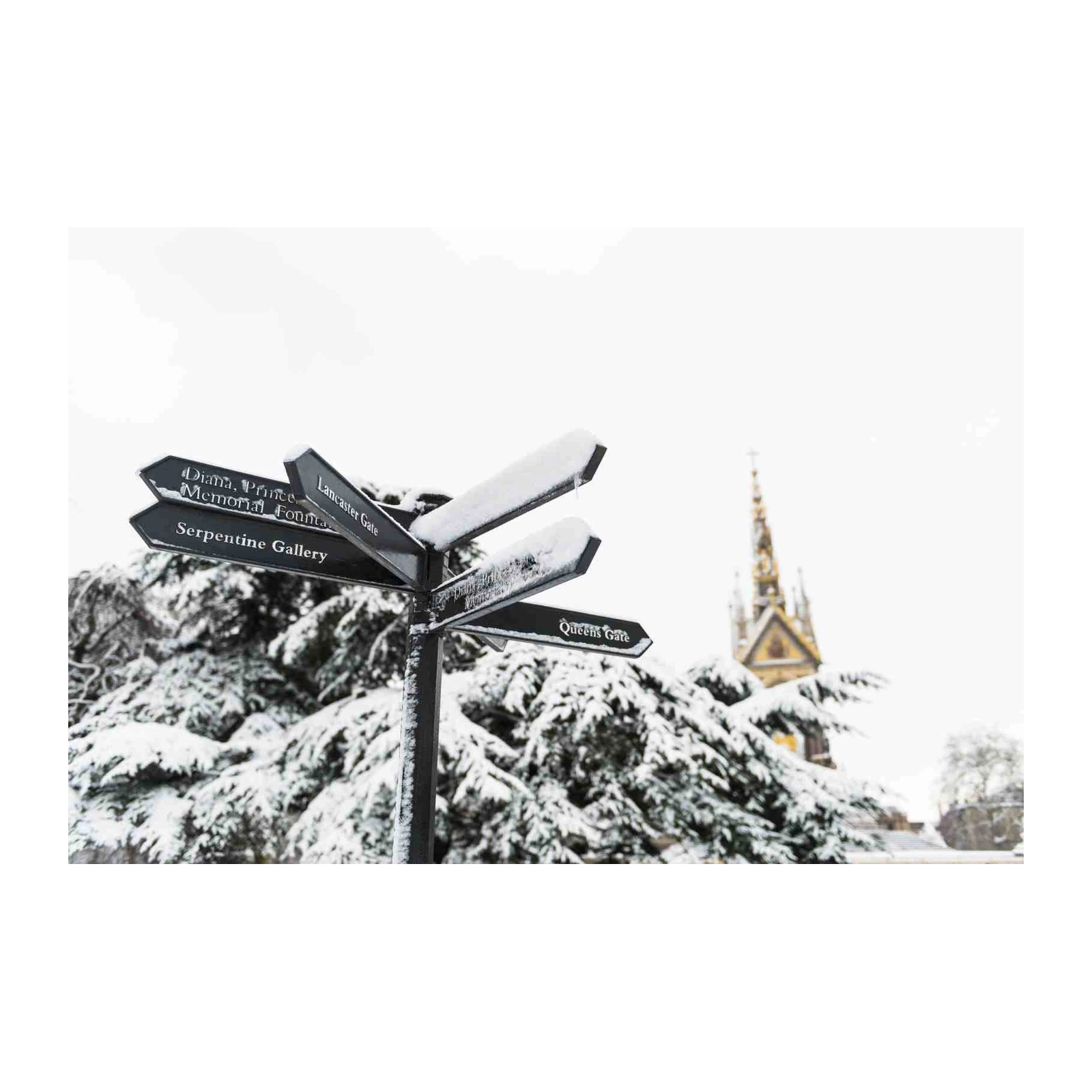 Winter Hyde Park Signpost Wall Art