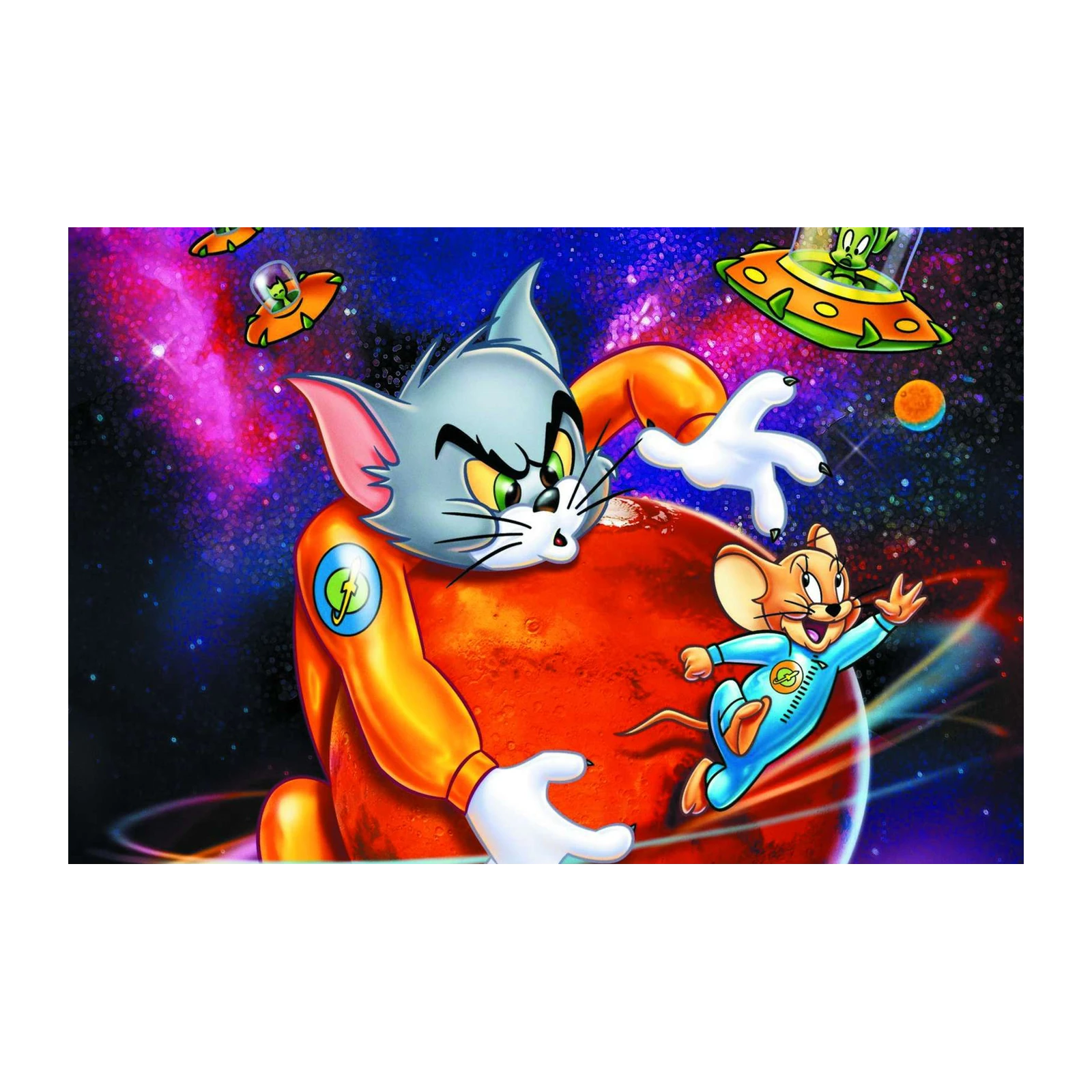 Cosmic Chase Tom & Jerry Space Adventure Wall Art