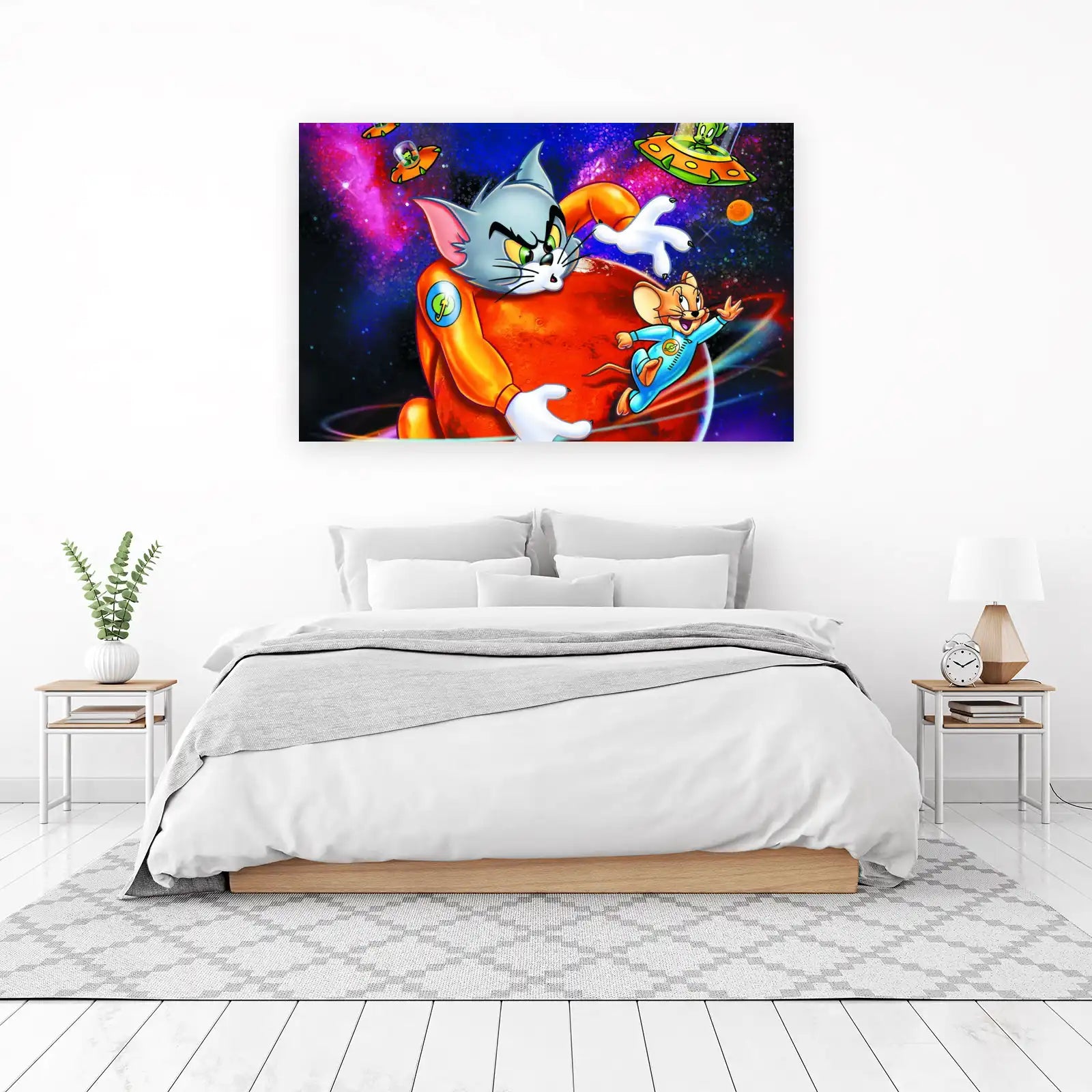 Cosmic Chase Tom & Jerry Space Adventure Wall Art