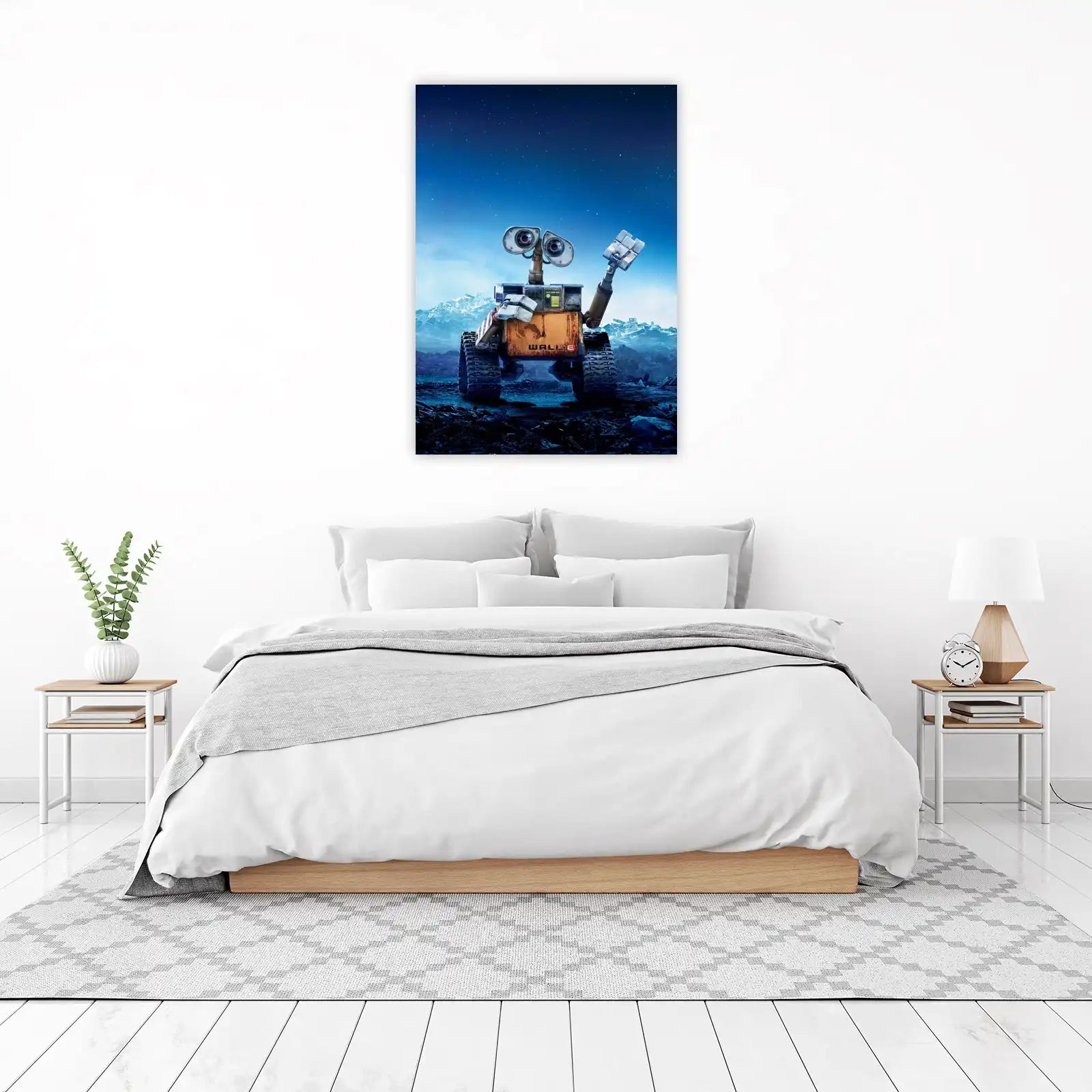 Cute WALL-E Robot Starry Night Wall Art