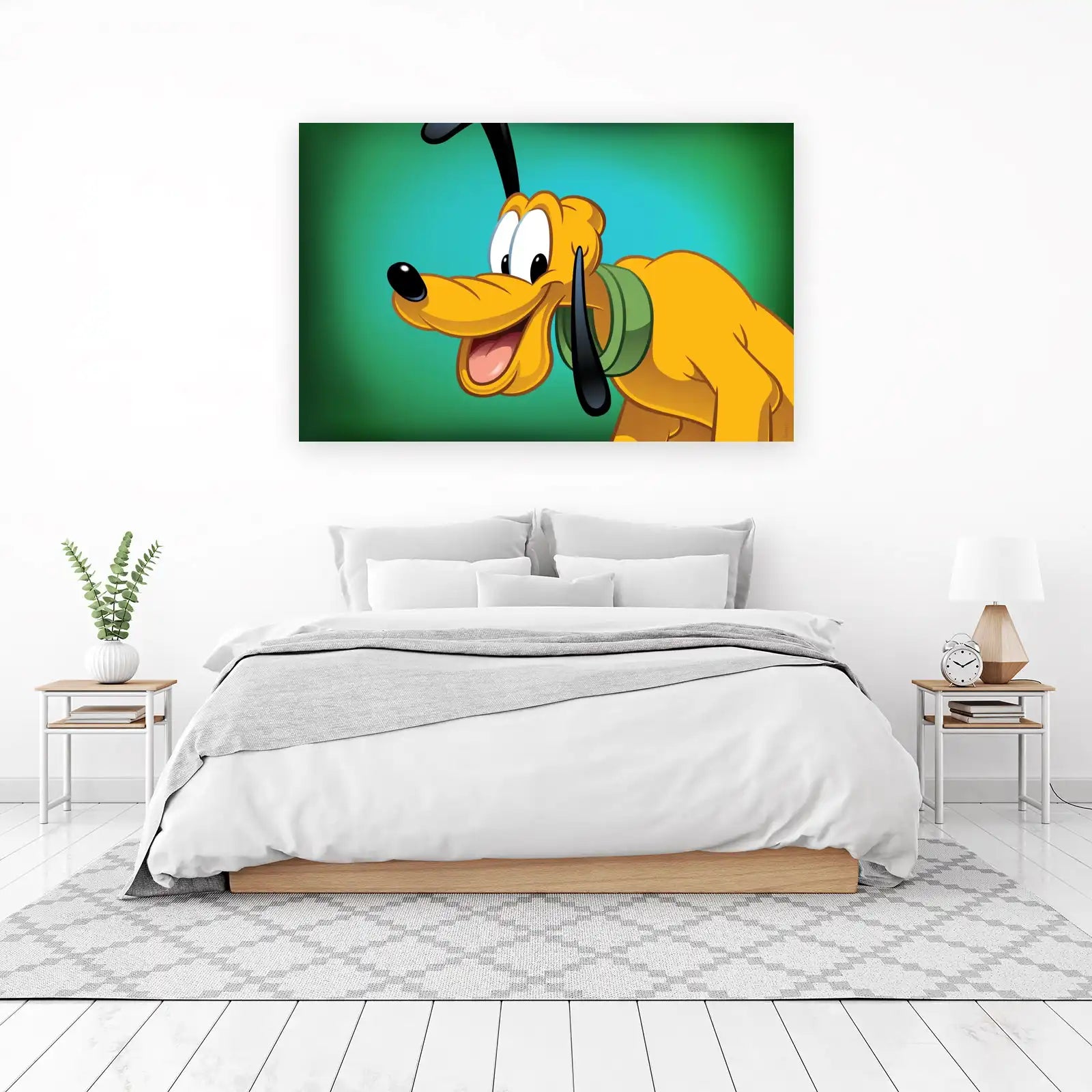Joyful Pluto Cartoon Dog Wall Art