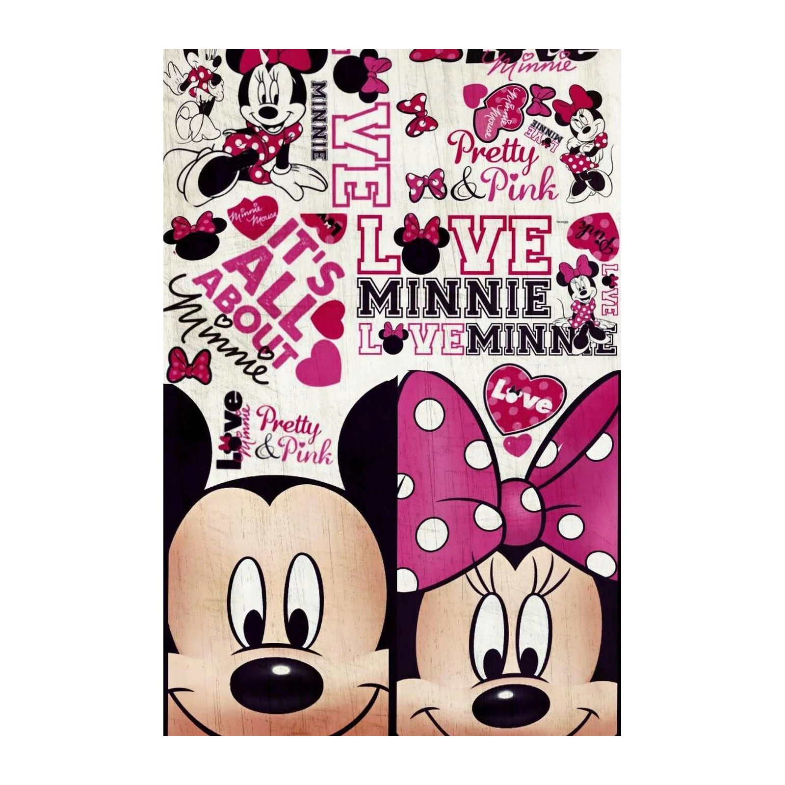 Adorable Minnie Mouse "Love Pretty Pink" Wall Art