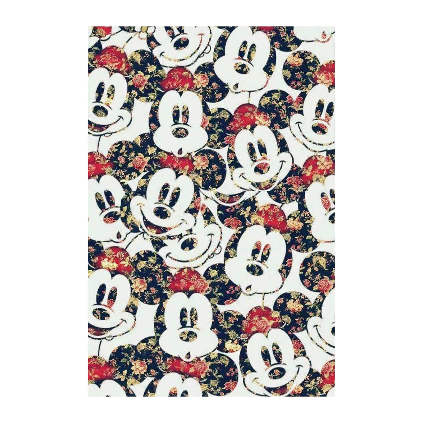 Whimsical Mickey Floral Collage Wall Art