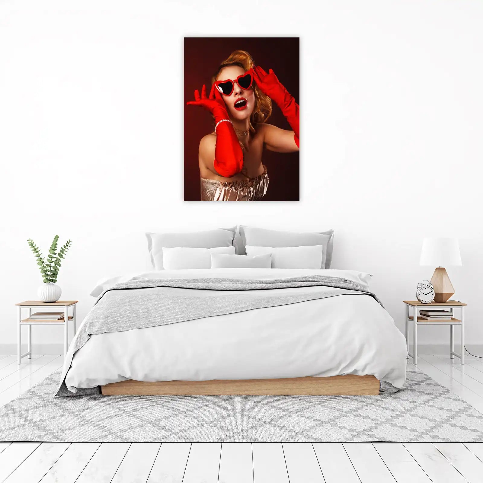 Retro Heart Sunglasses Glamour Wall Art
