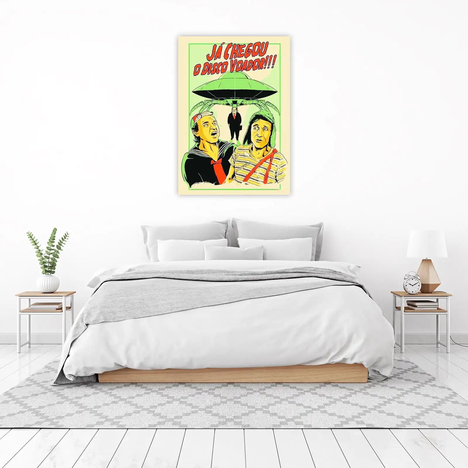 Vintage UFO Invasion Funny Cartoon Wall Art