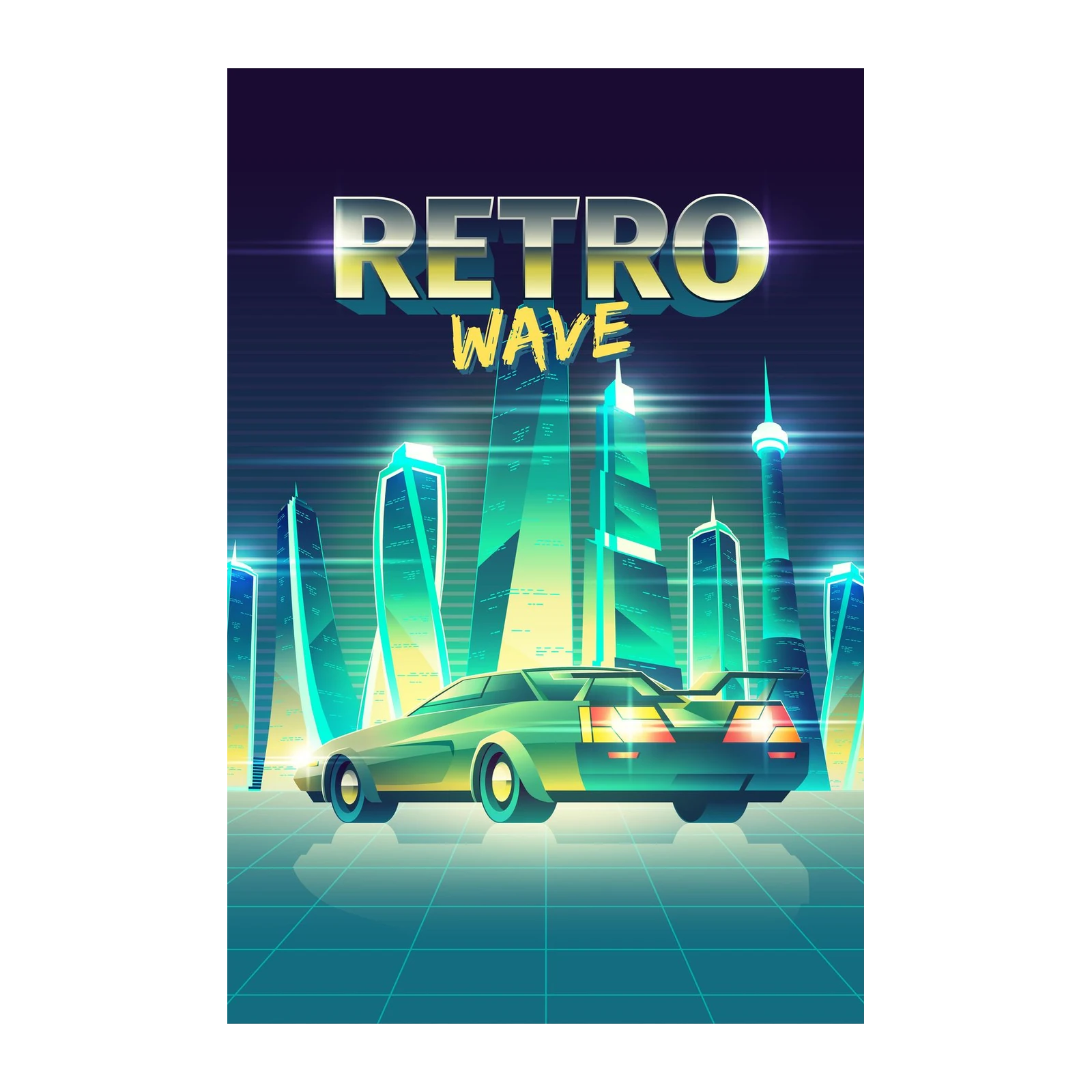 Retro Cyberpunk Car Wall Art