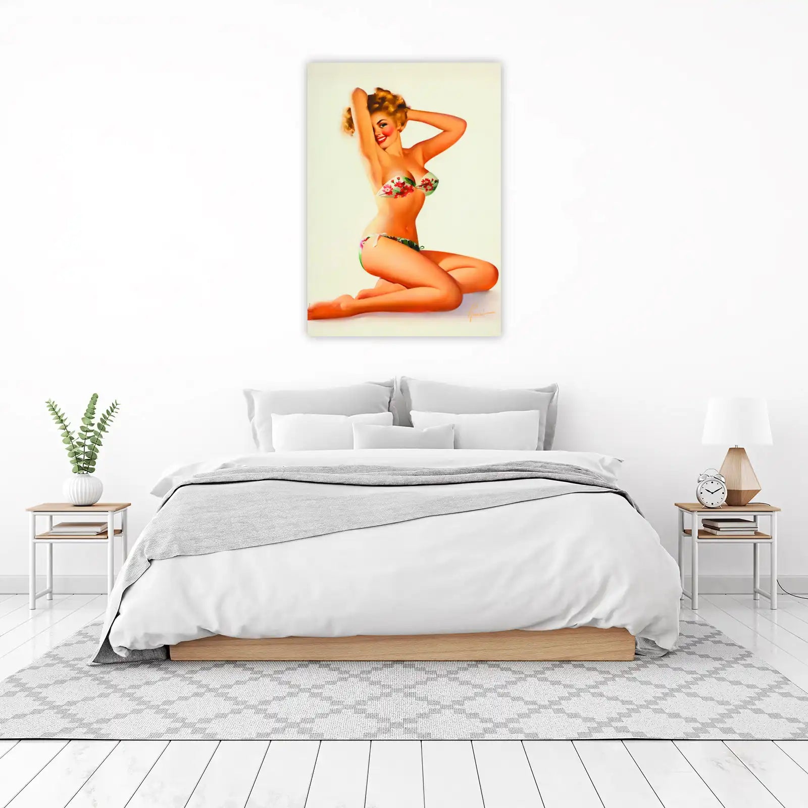 Retro Pin-Up Girl Bikini Beach Wall Art