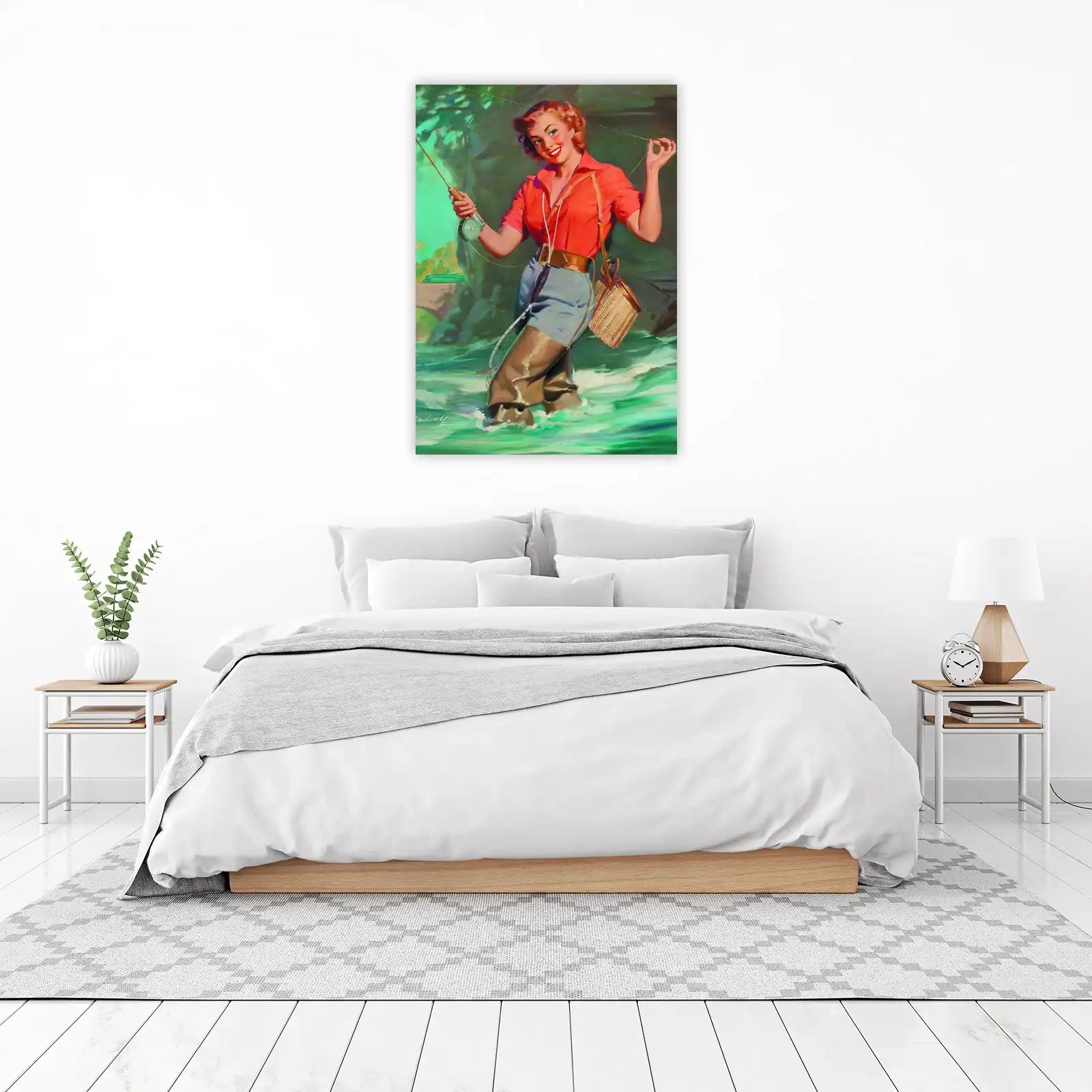 Vintage Fishing Pin-up Wall Art