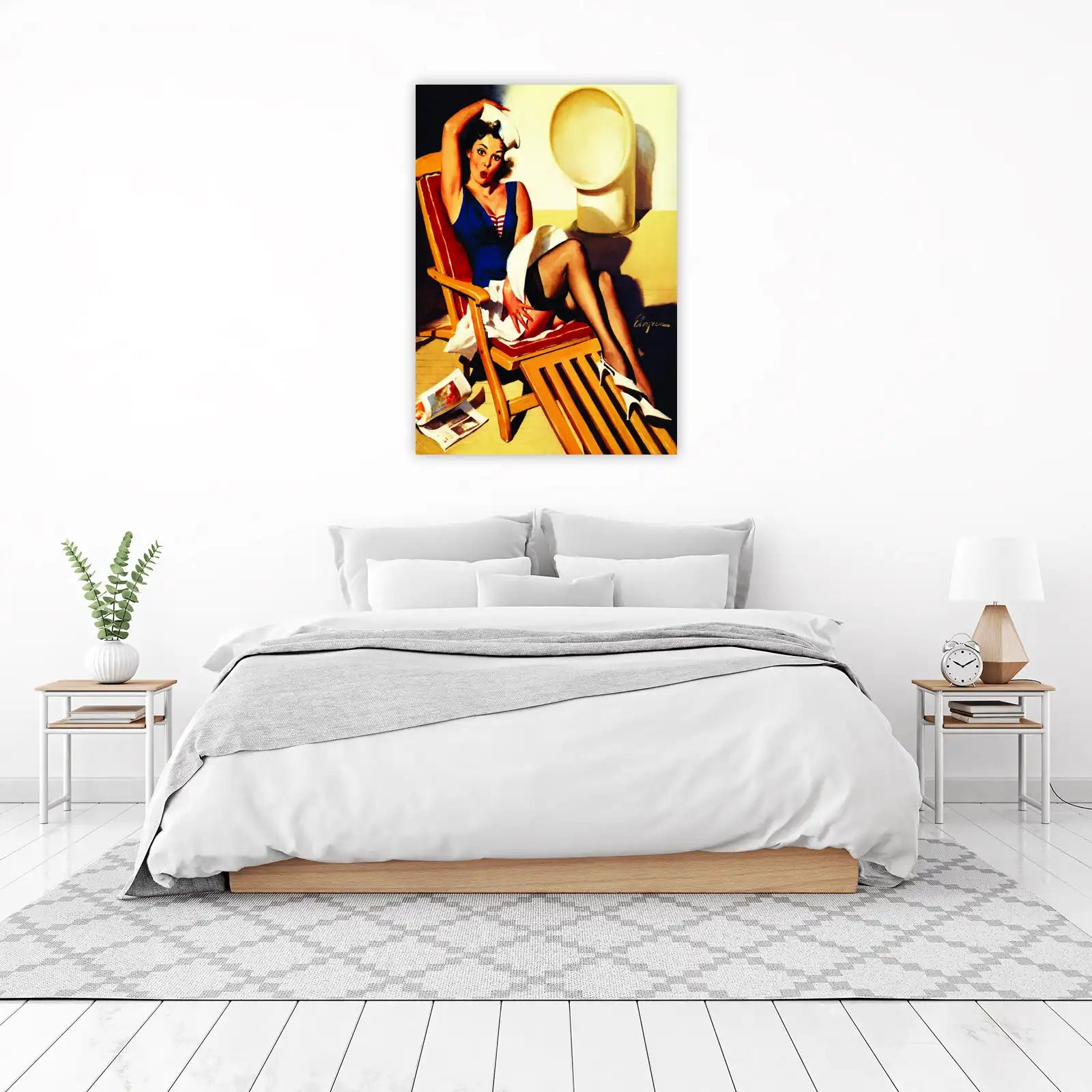 Retro Pin-Up Beach Chair Wall Art