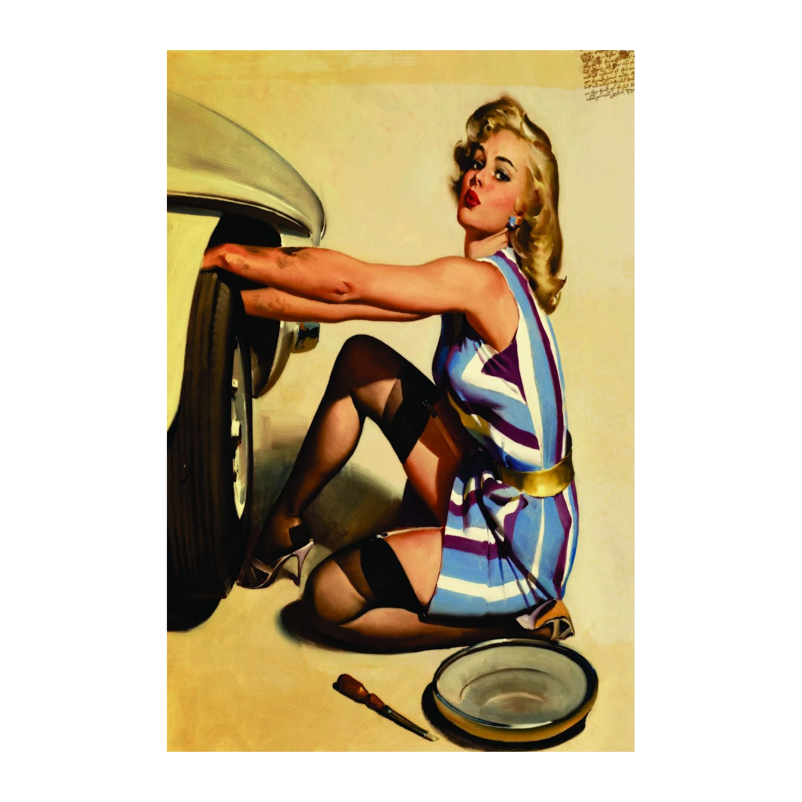 Retro Pin-Up Mechanic Wall Art