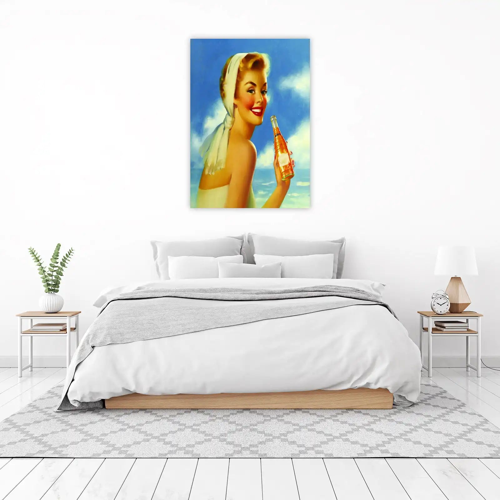 Vintage Pin-Up Soda Girl Beach Wall Art