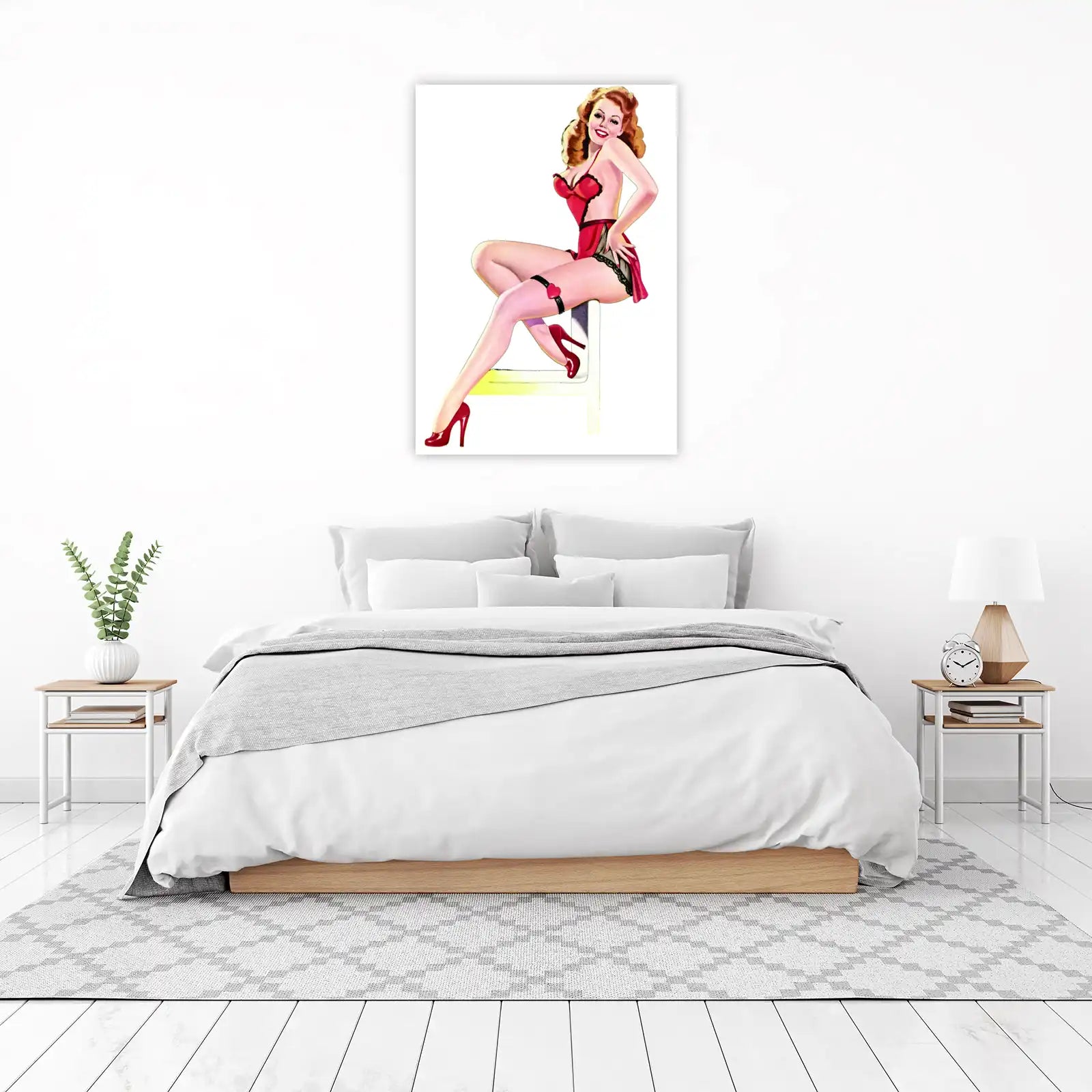 Retro Pin-Up Glamour Red Dress Wall Art