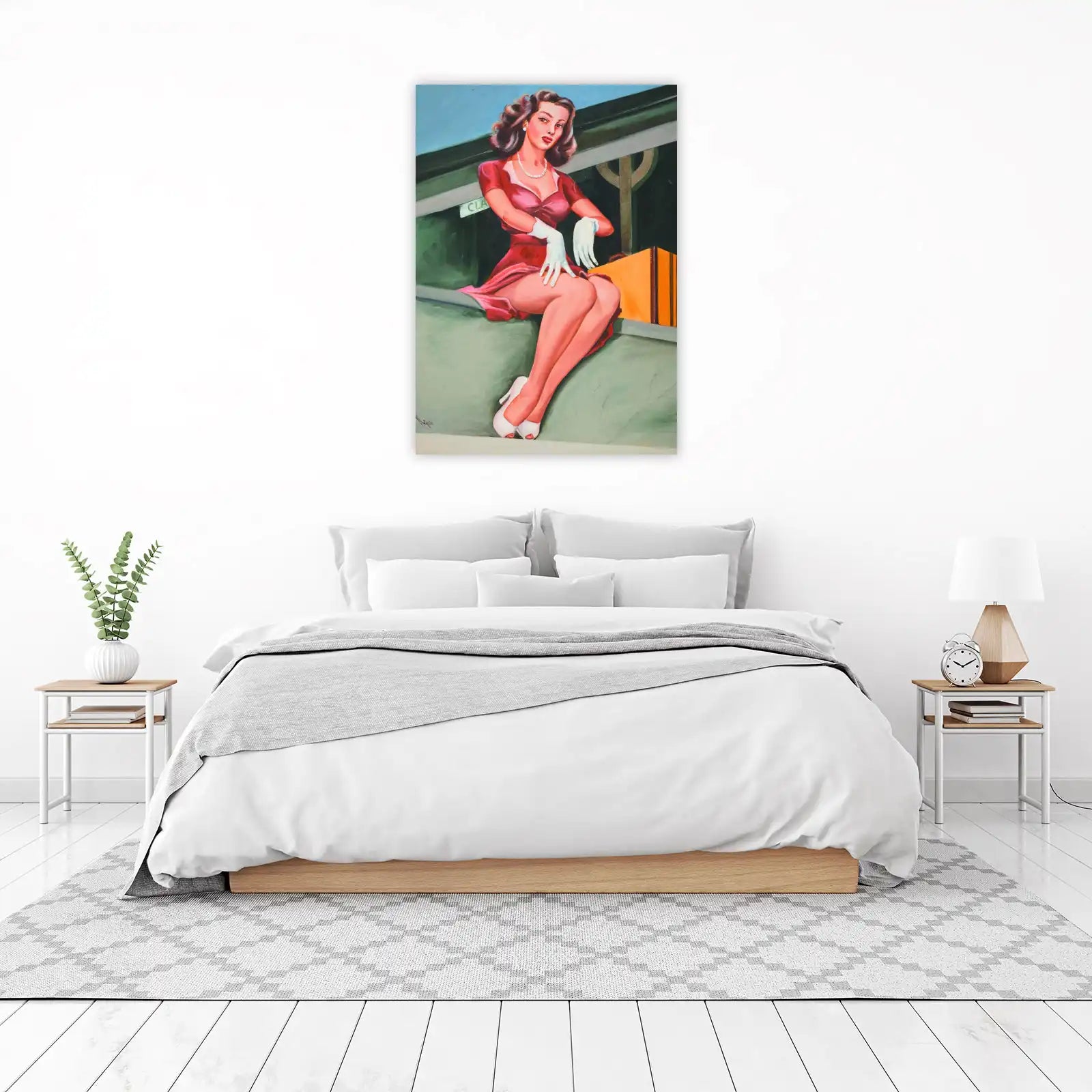 Vintage Pin-Up Glamour Red Dress Wall Art