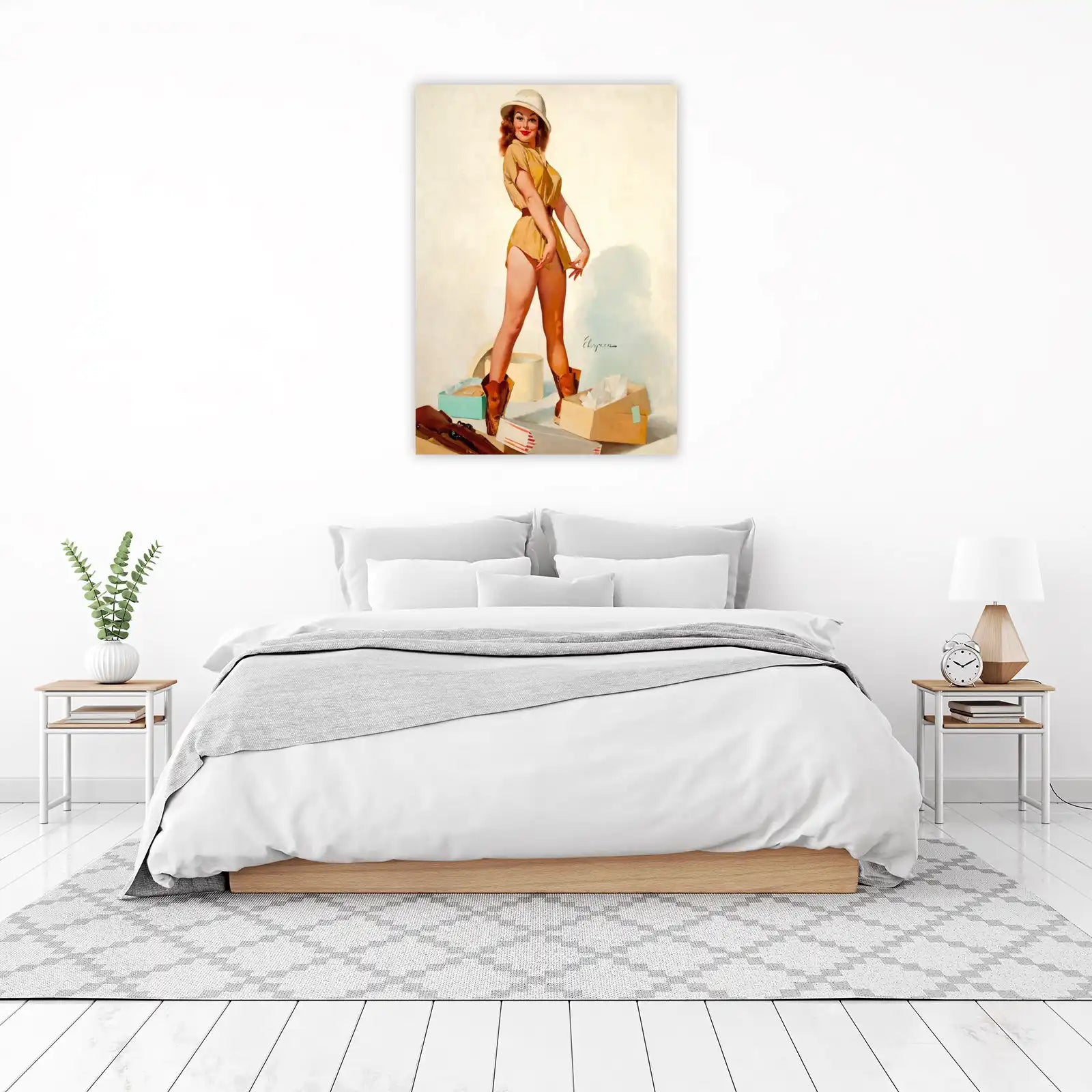 Retro Safari Pin-Up Girl Wall Art