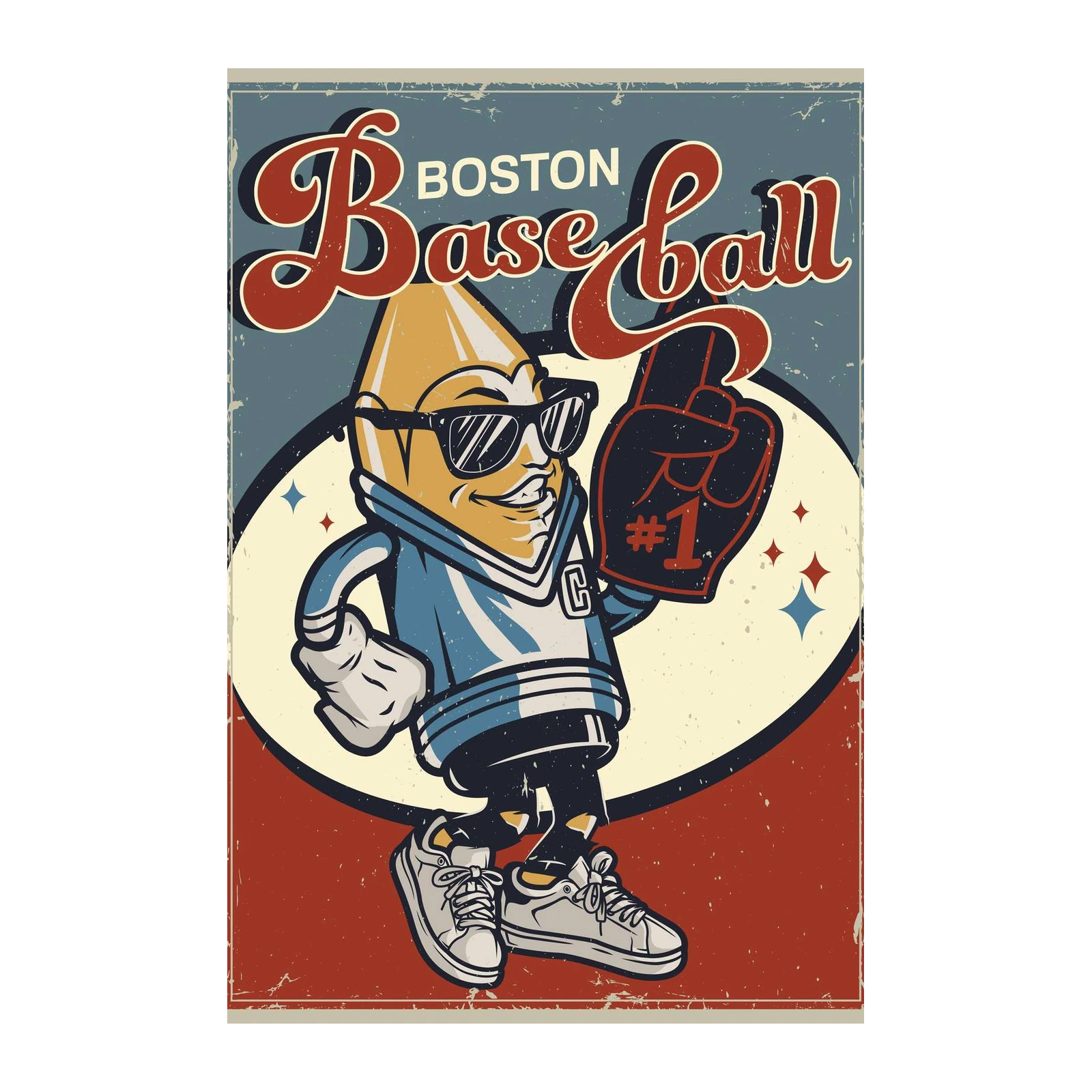 Retro Boston Baseball Fanatic Wall Art