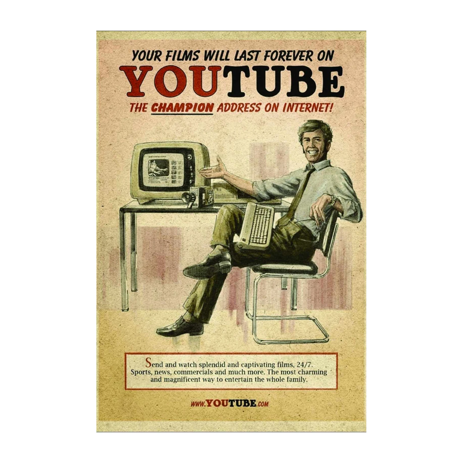 Retro Youtube Film Vintage Wall Art