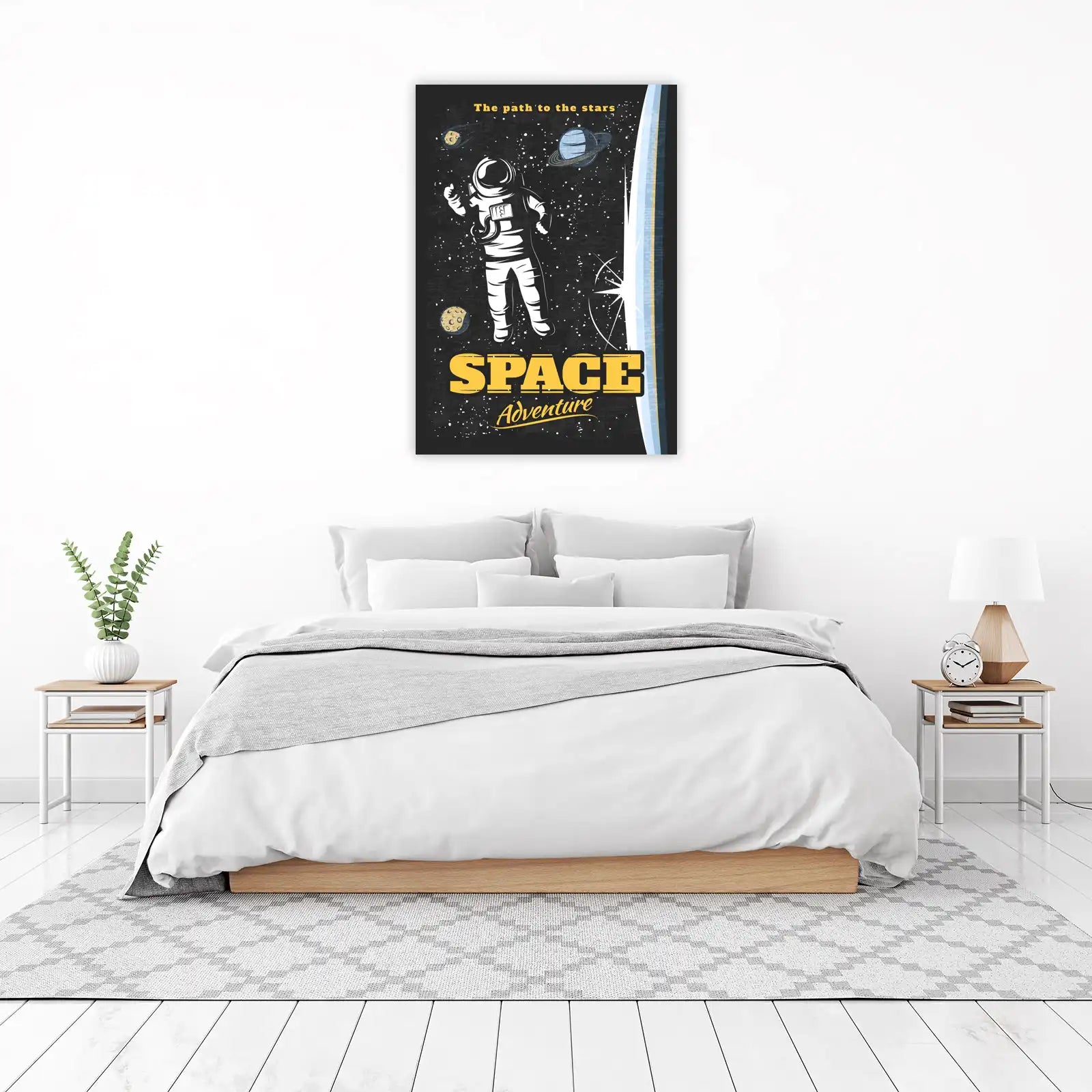 Retro Astronaut Space Adventure Wall Art