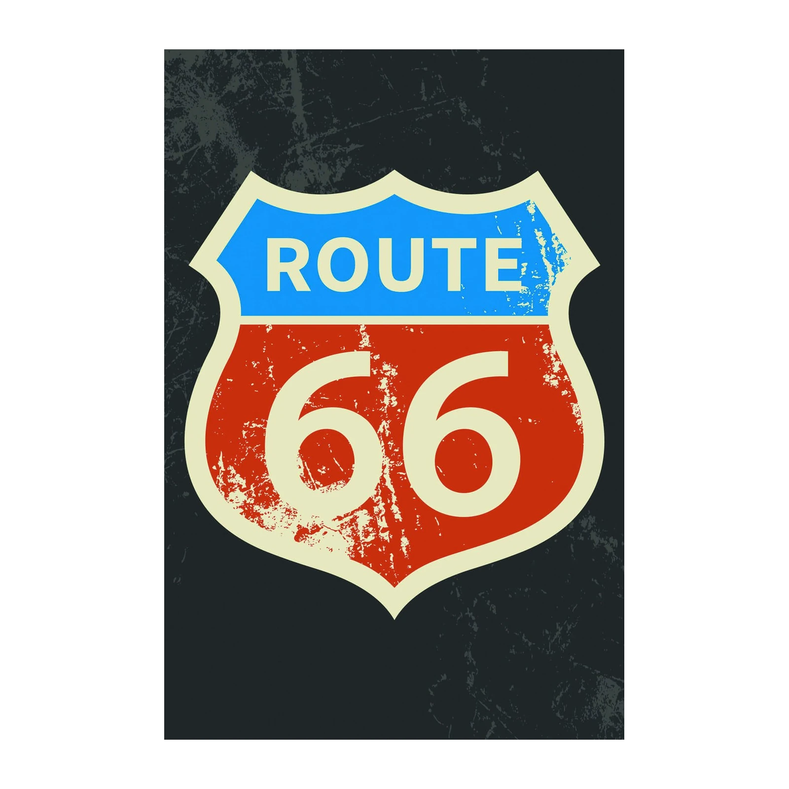 Vintage Route 66 Iconic Sign Wall Art
