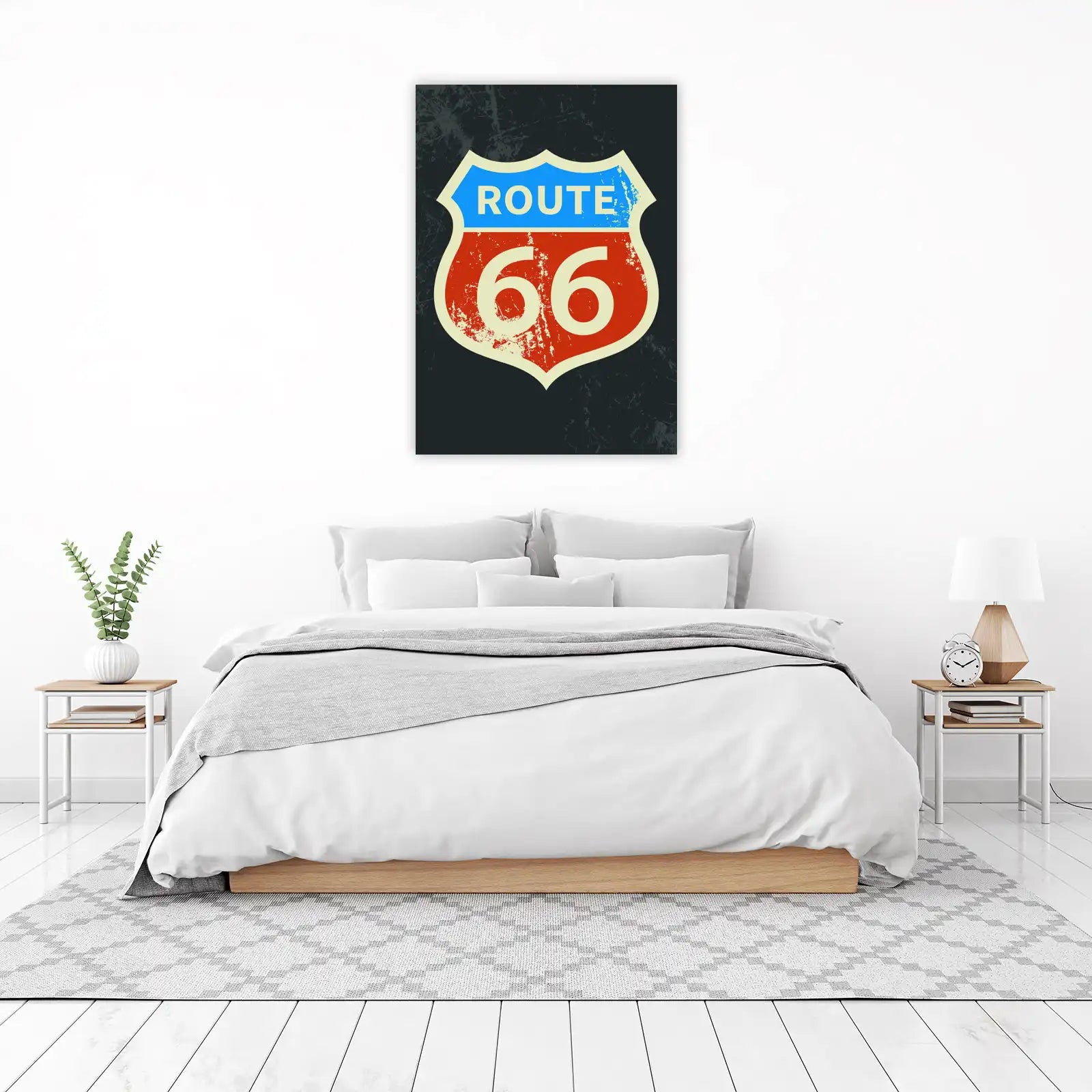 Vintage Route 66 Iconic Sign Wall Art
