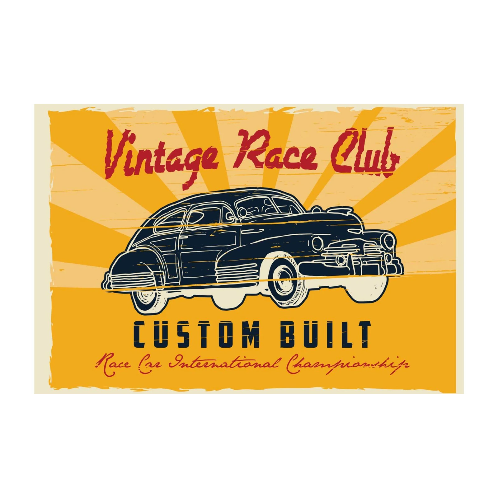 Vintage Custom Built Race Car Wall Art