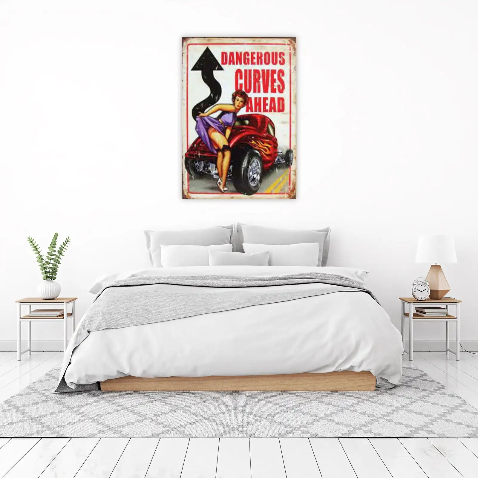 Vintage Pin-Up Dangerous Curves Ahead Wall Art