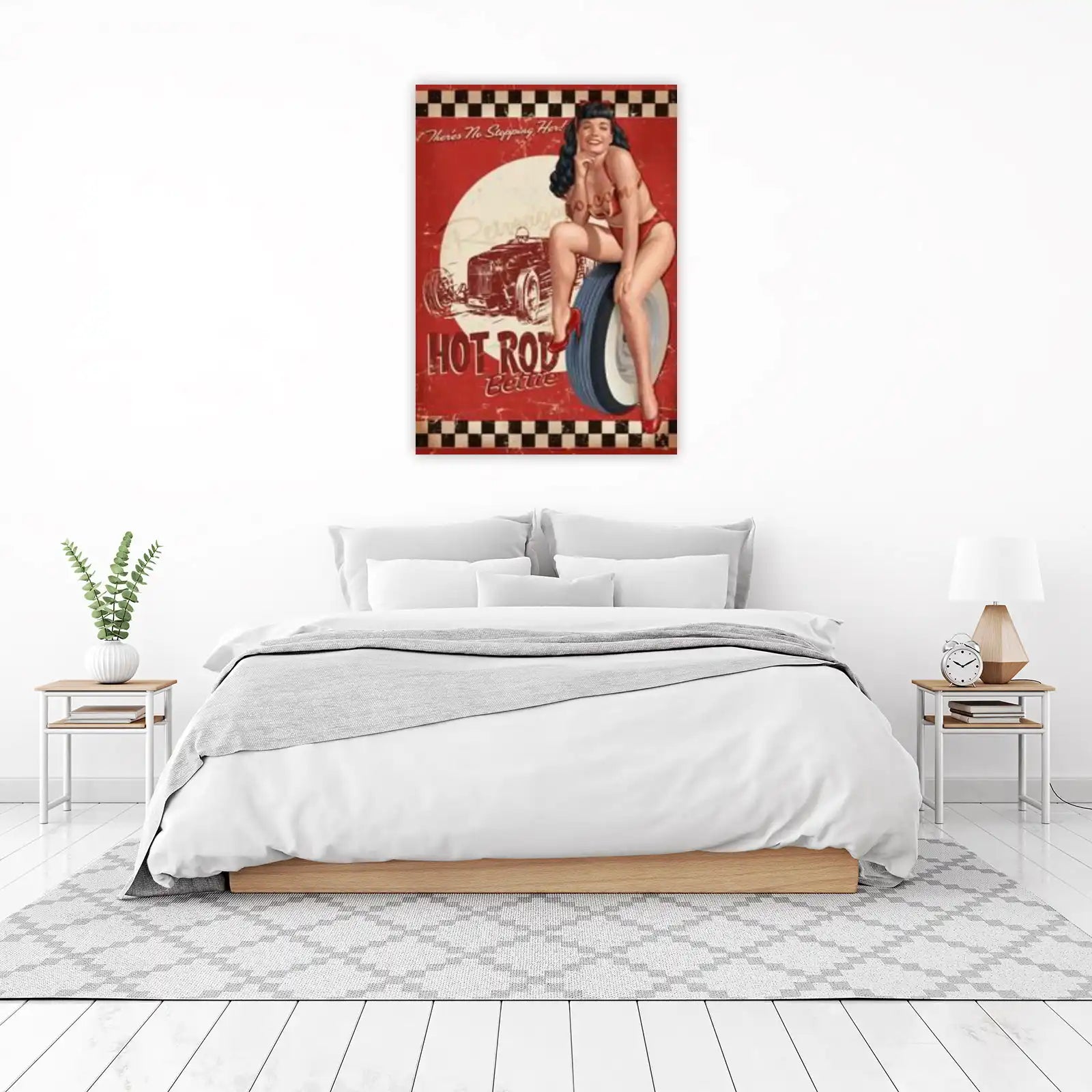 Retro Hot Rod Pin-Up Girl Wall Art
