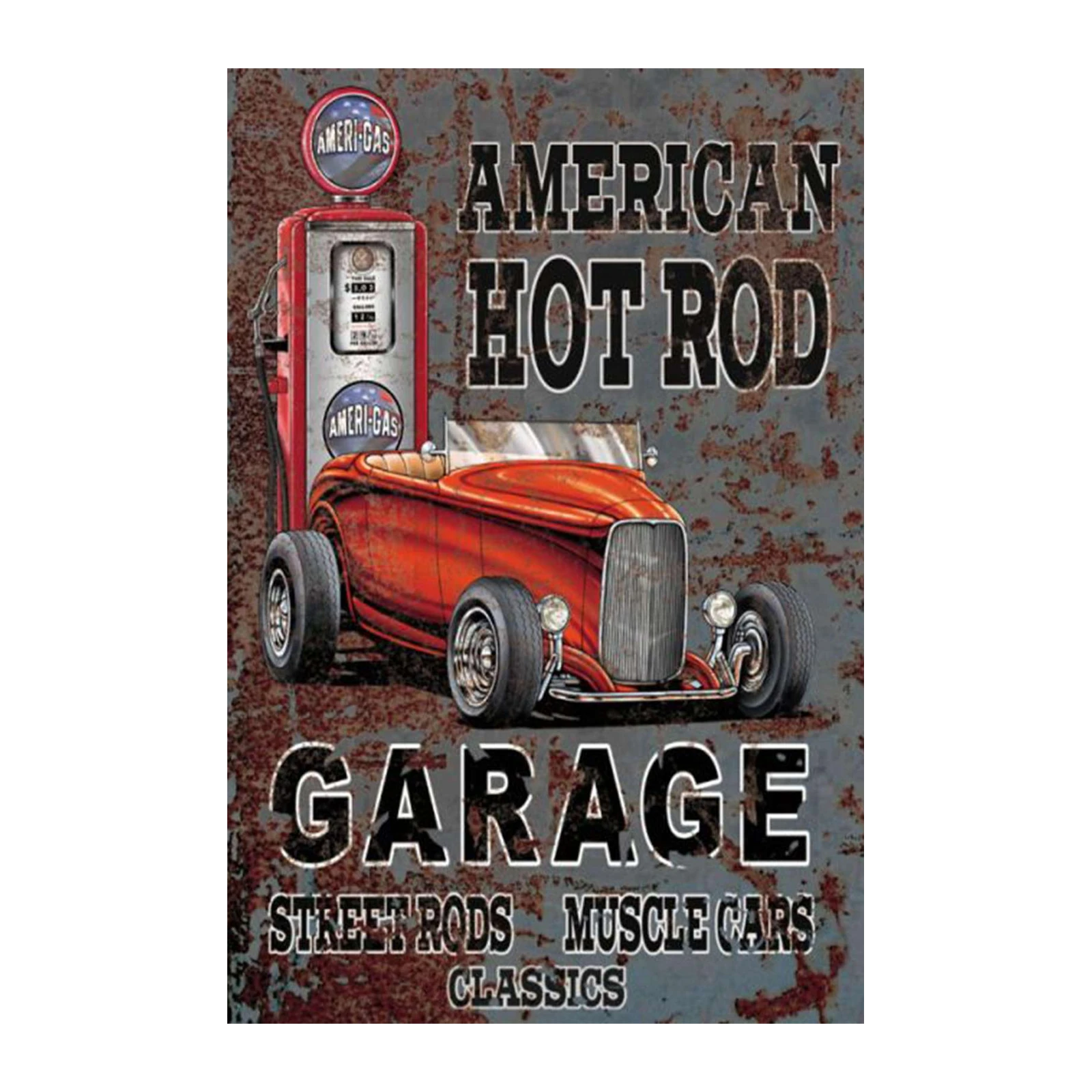 American Hot Rod Garage Retro Car Wall Art