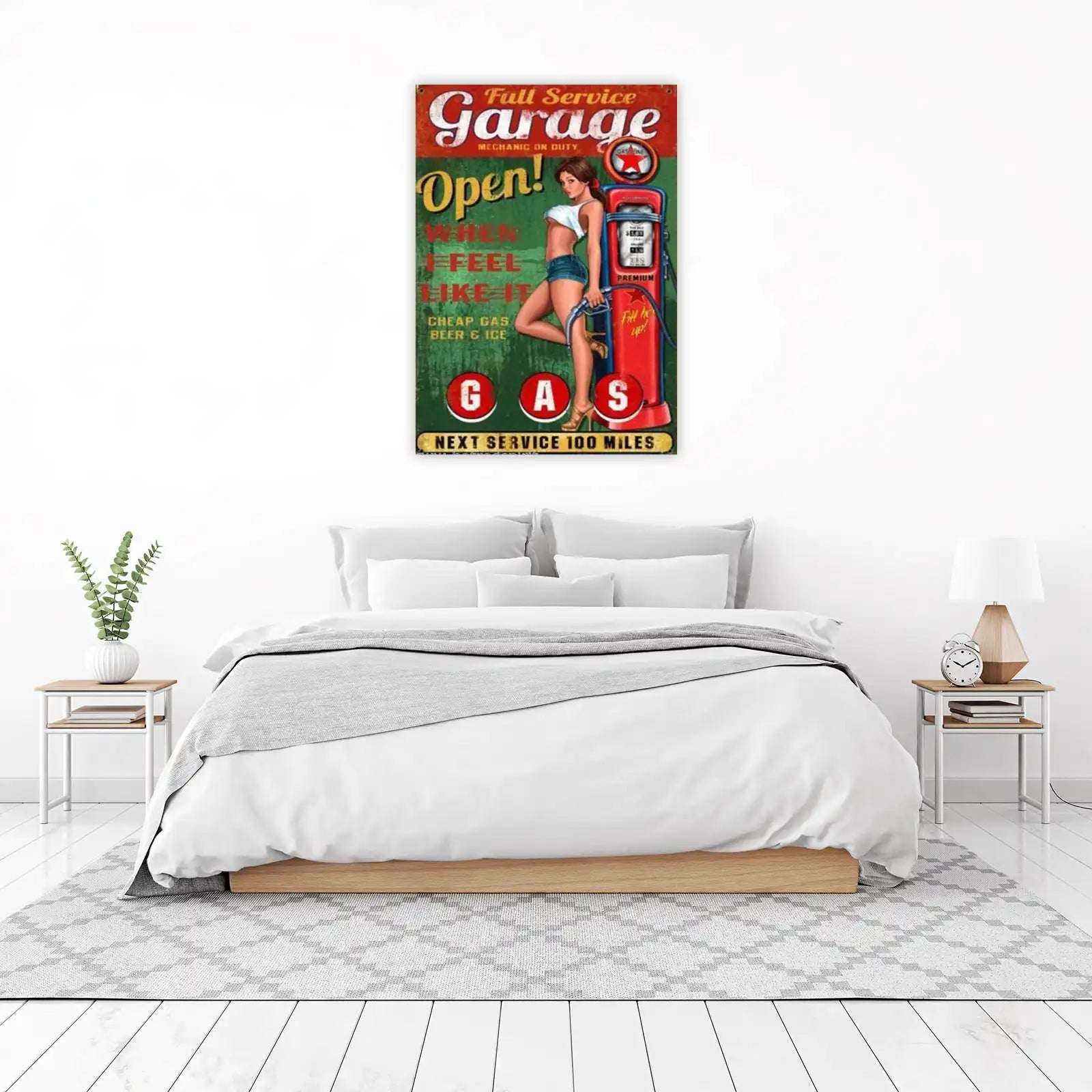 Retro Garage Pin-Up Gas Station Wall Art
