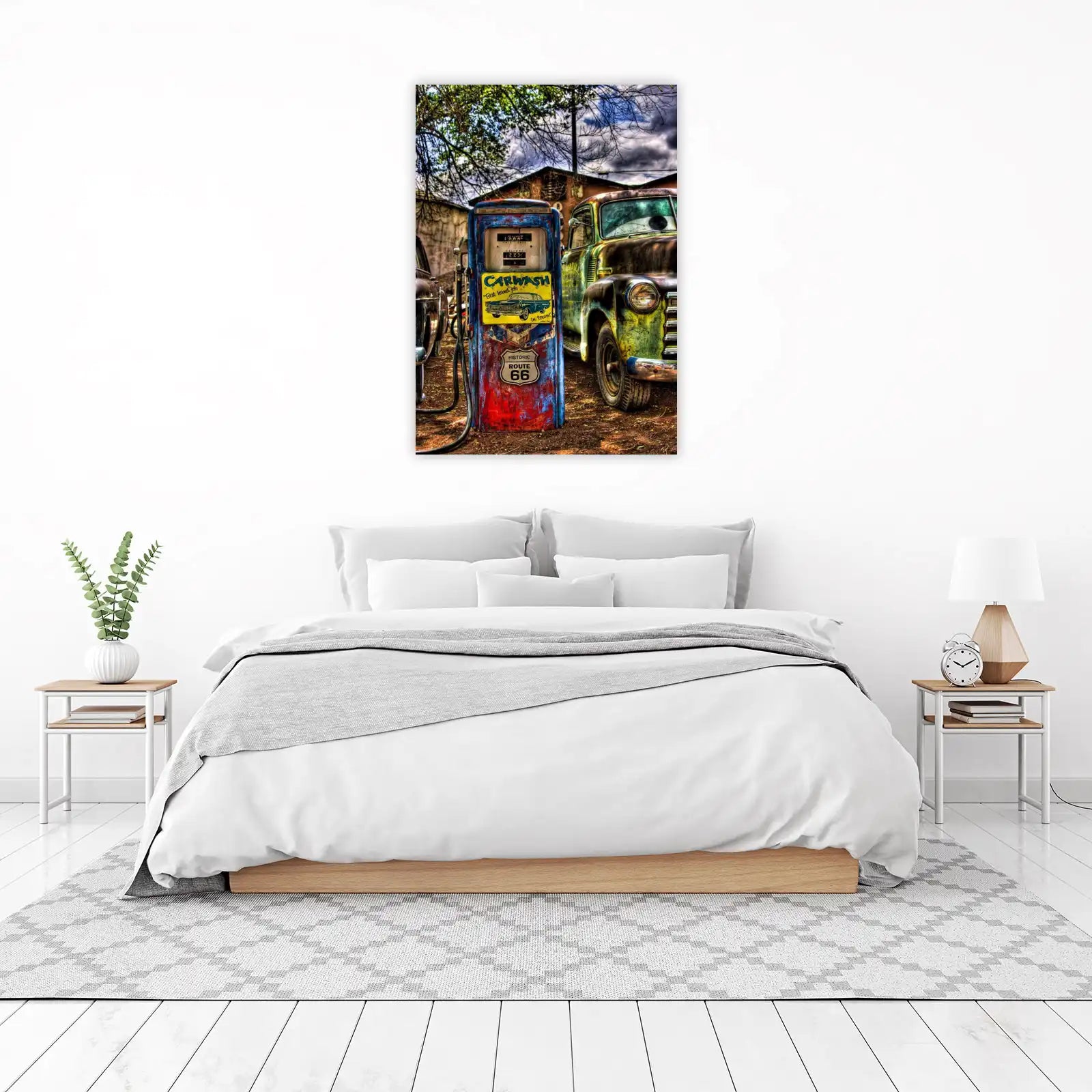 Vintage Route 66 Carwash Gas Pump Wall Art