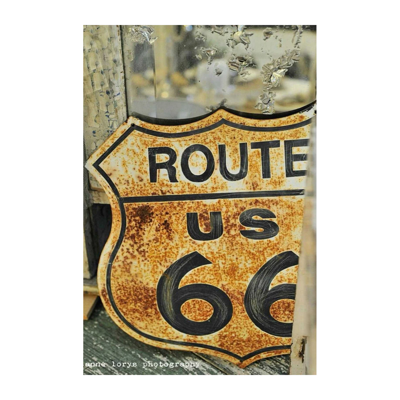 Rustic Route 66 Vintage Road Sign Wall Art