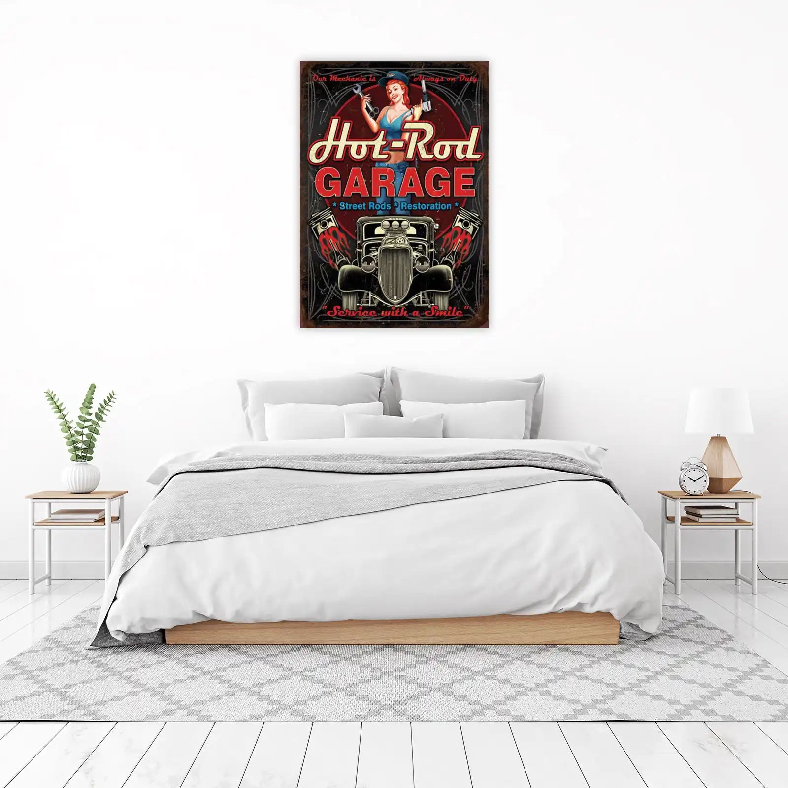 Retro Hot Rod Garage Wall Art Wall Art