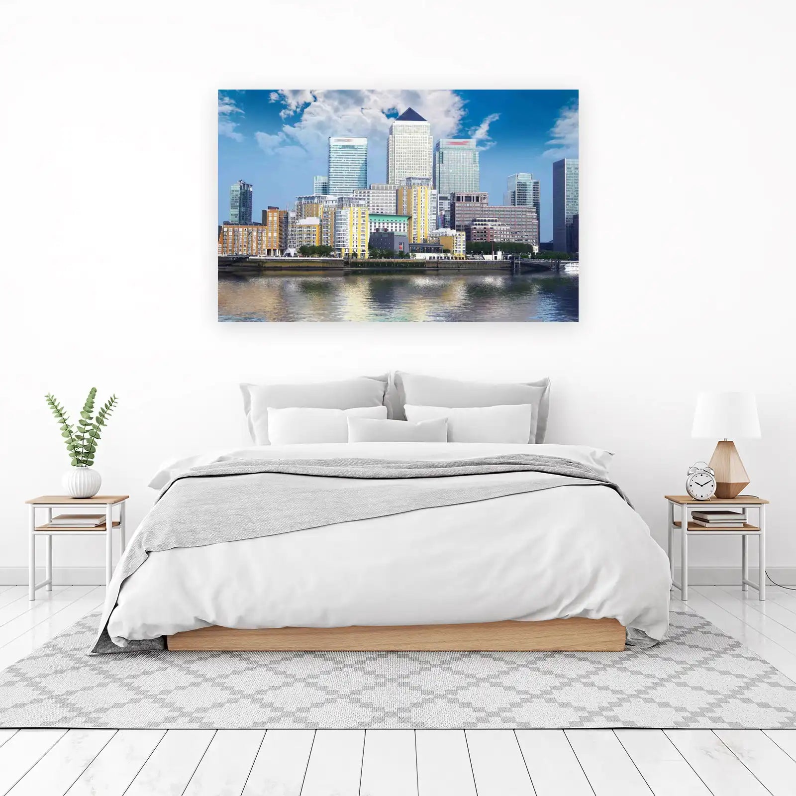 Modern Cityscape River View Wall Art
