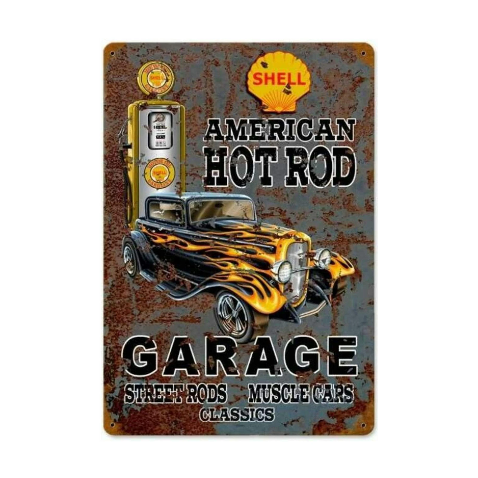 Vintage American Hot Rod Garage Wall Art