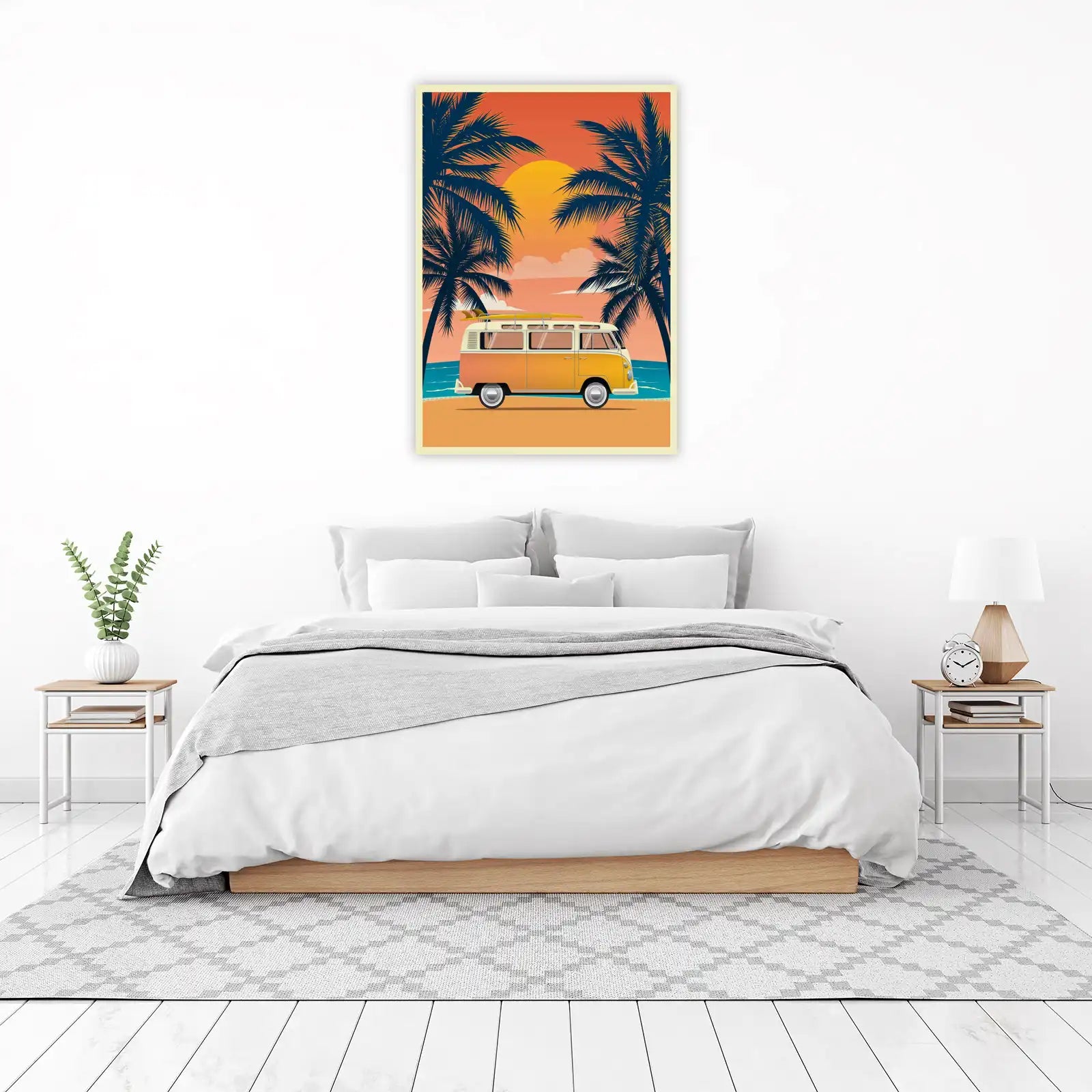 Retro Surf Van Sunset Wall Art