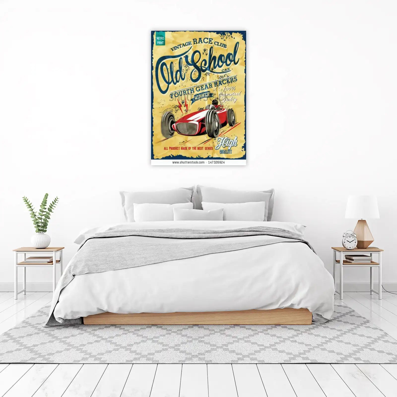 Retro Old School Race Car Wall Art