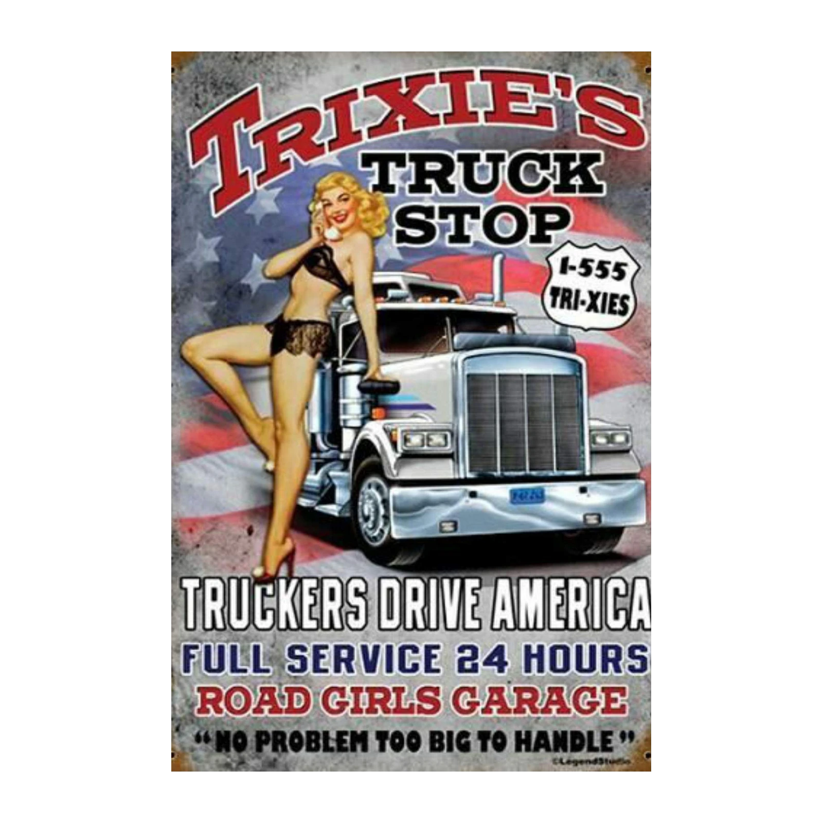 Retro Pin-Up Truck Stop Wall Art