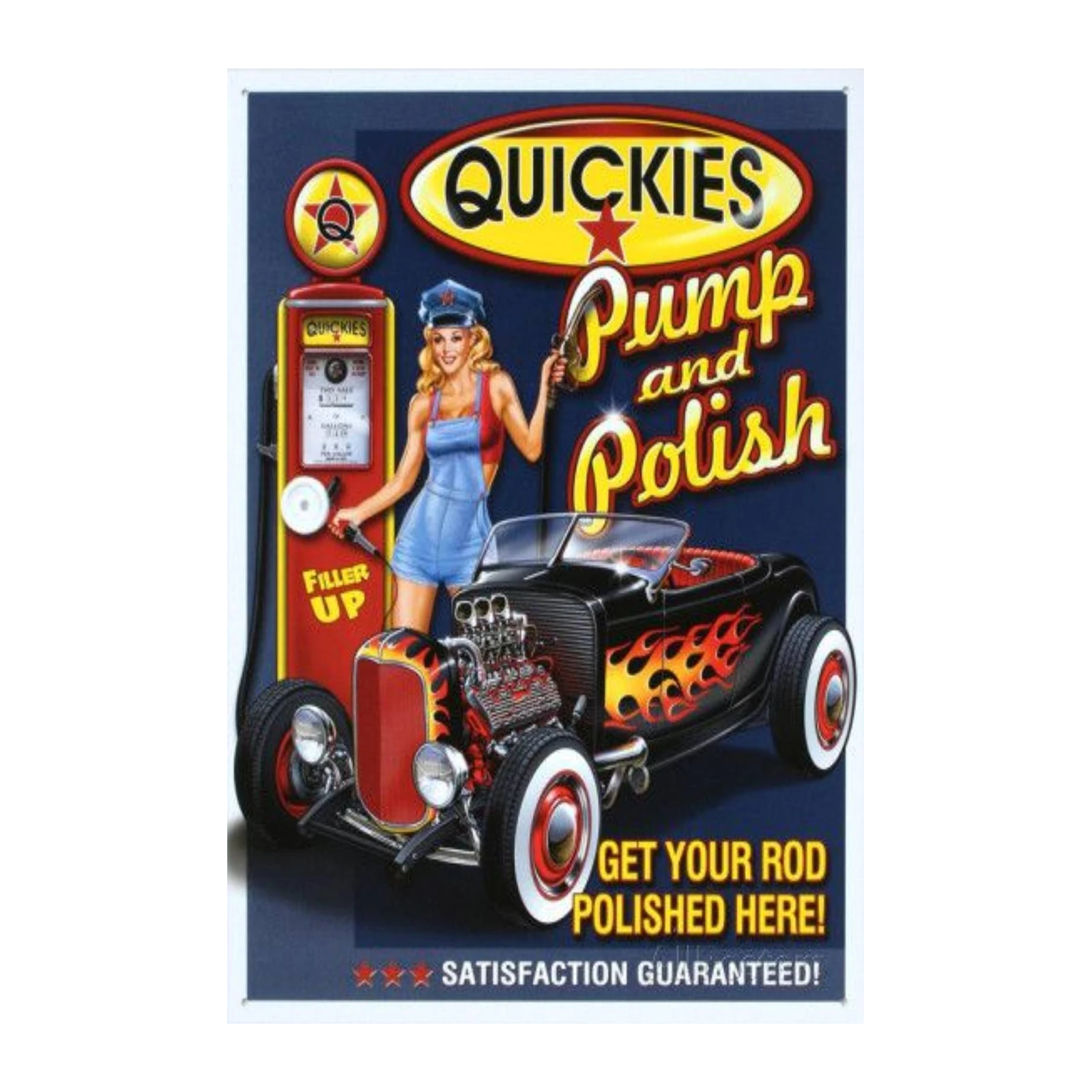 Hot Rod Pinup Gas Pump Wall Art