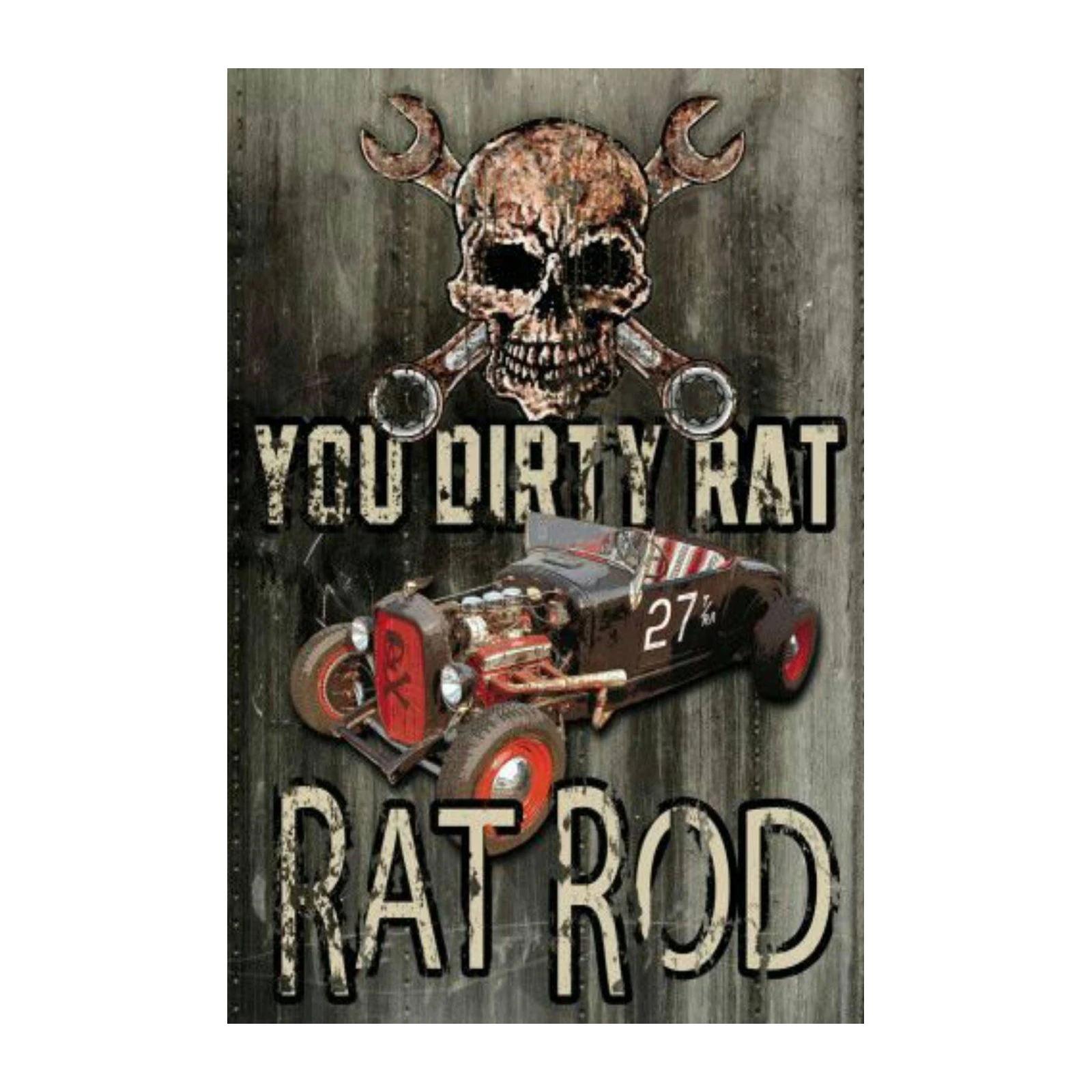 Rat Rod Skull & Wrench Wall Art