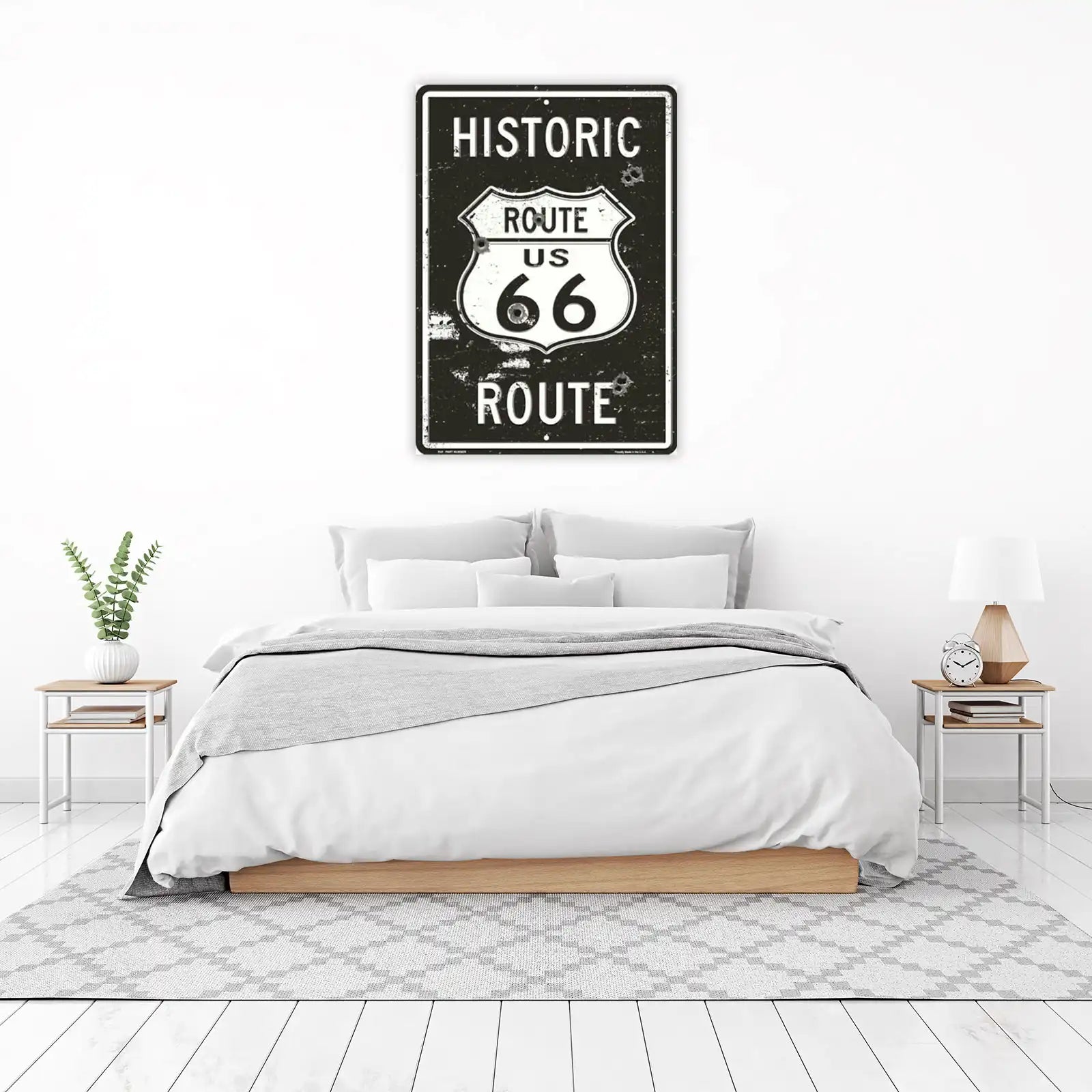 Retro Route 66 Bullet Hole Wall Art