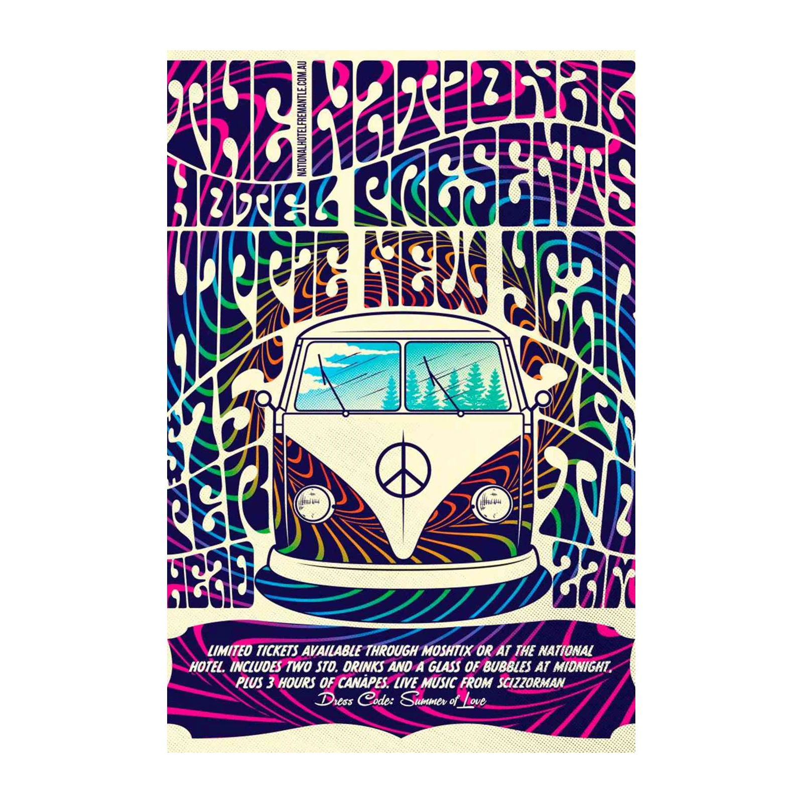 Psychedelic VW Van Trippy Art Wall Art