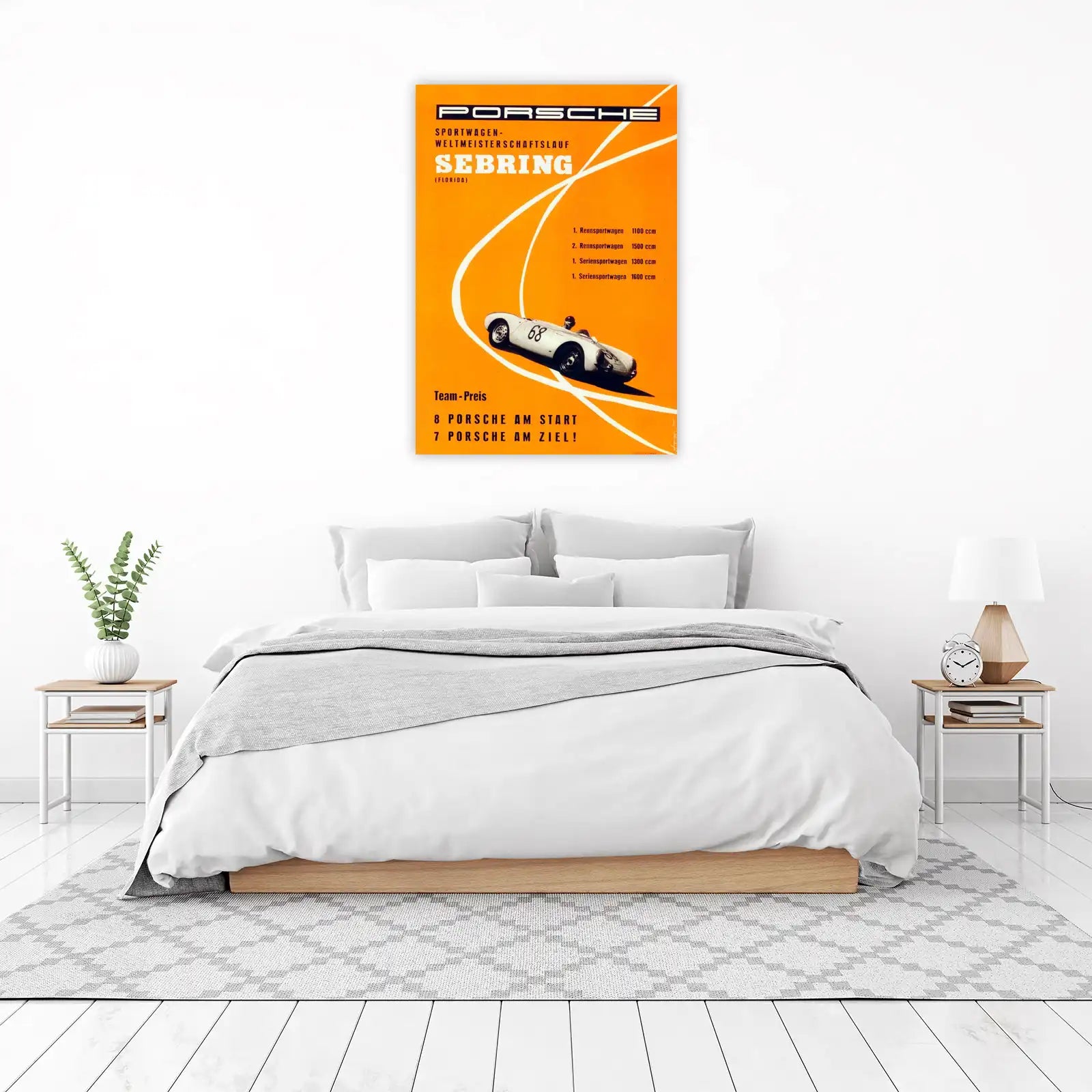 Vintage Porsche Sebring Race Art Wall Art